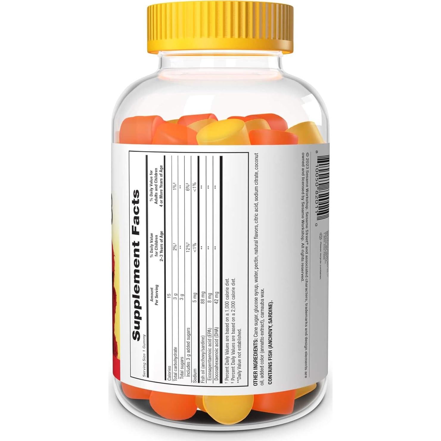 Gomitas Omega 3 Plaza Sésamo para Niños 120 Unidades 50 mg