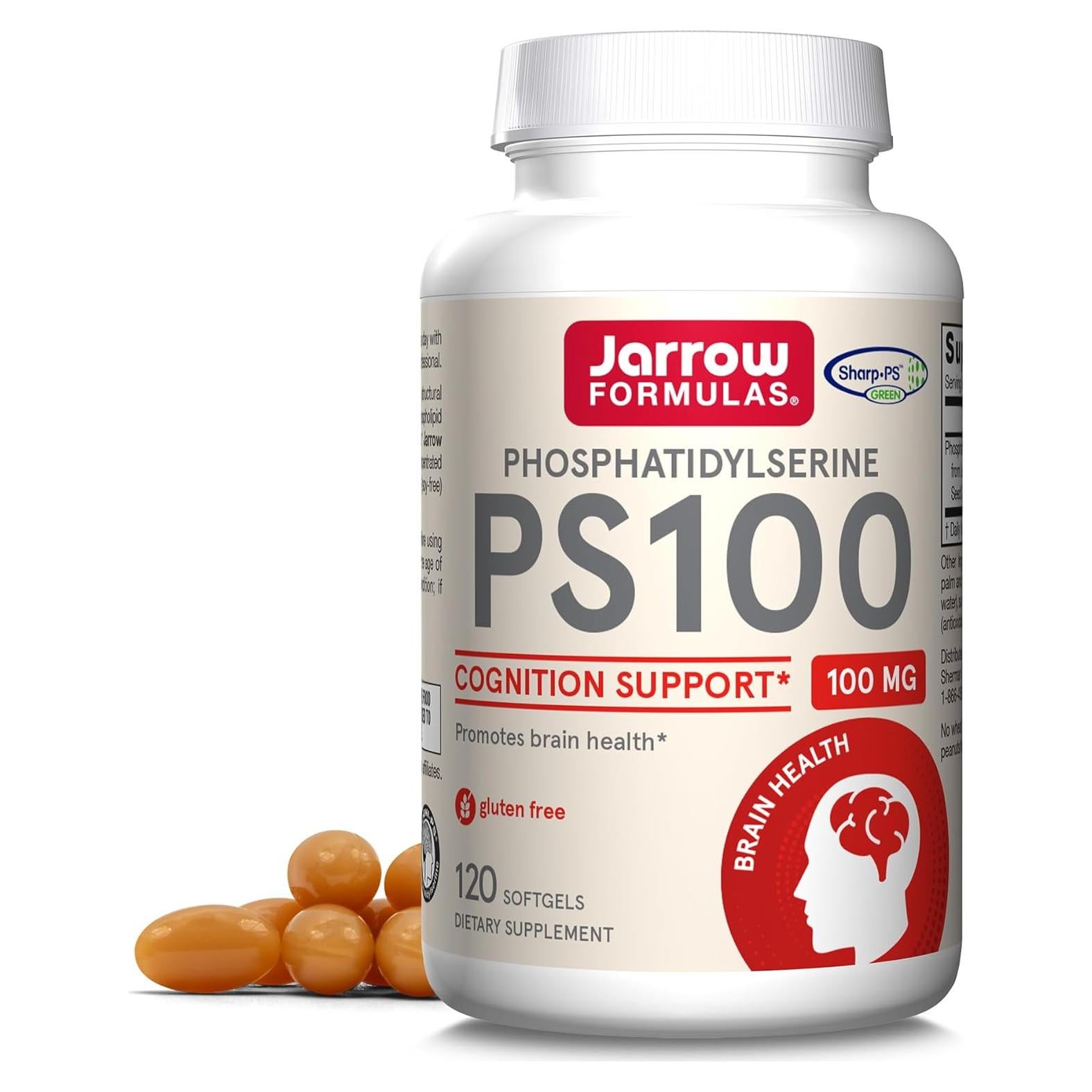 Suplemento Jarrow Formulas PS100 Fosfatidilserina 100 mg - 120 Gelatinas Blandas