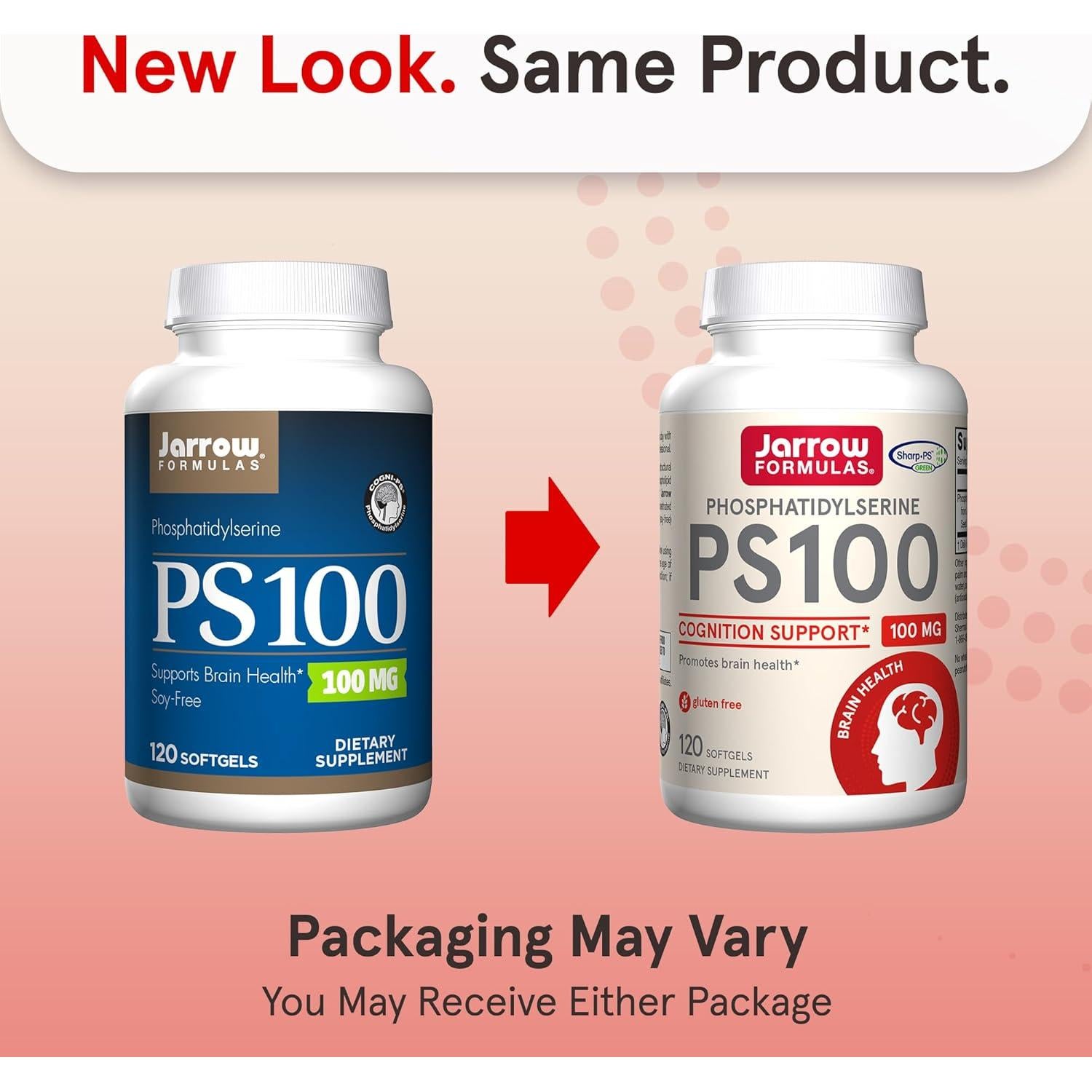 Suplemento Jarrow Formulas PS100 Fosfatidilserina 100 mg - 120 Gelatinas Blandas