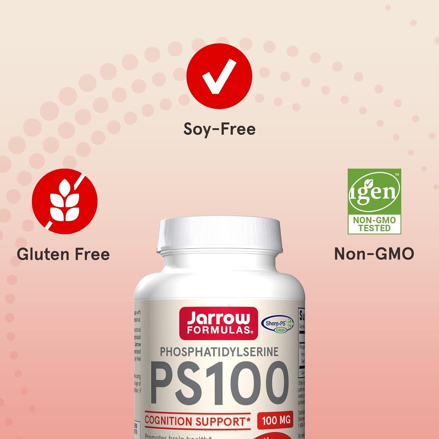 Suplemento Jarrow Formulas PS100 Fosfatidilserina 100 mg - 120 Gelatinas Blandas