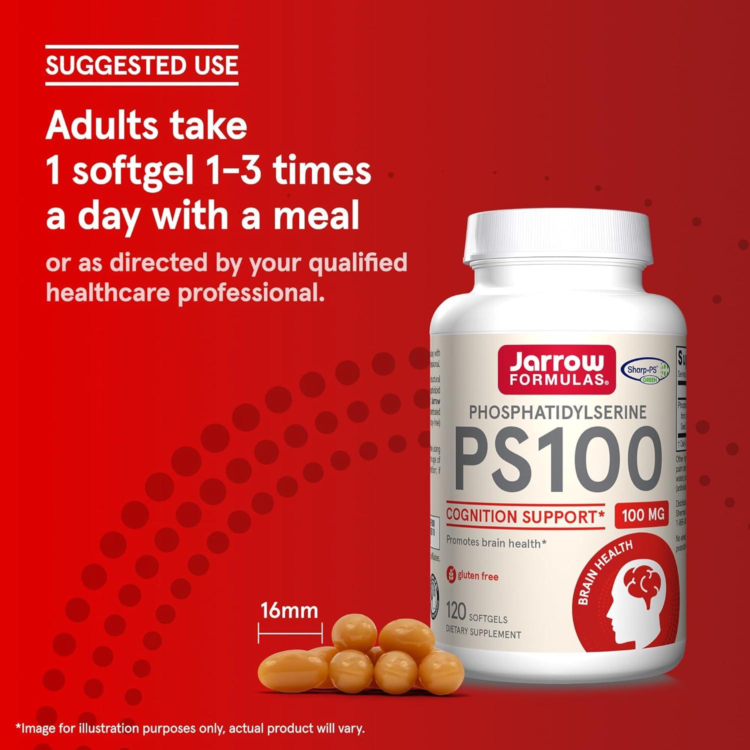 Suplemento Jarrow Formulas PS100 Fosfatidilserina 100 mg - 120 Gelatinas Blandas