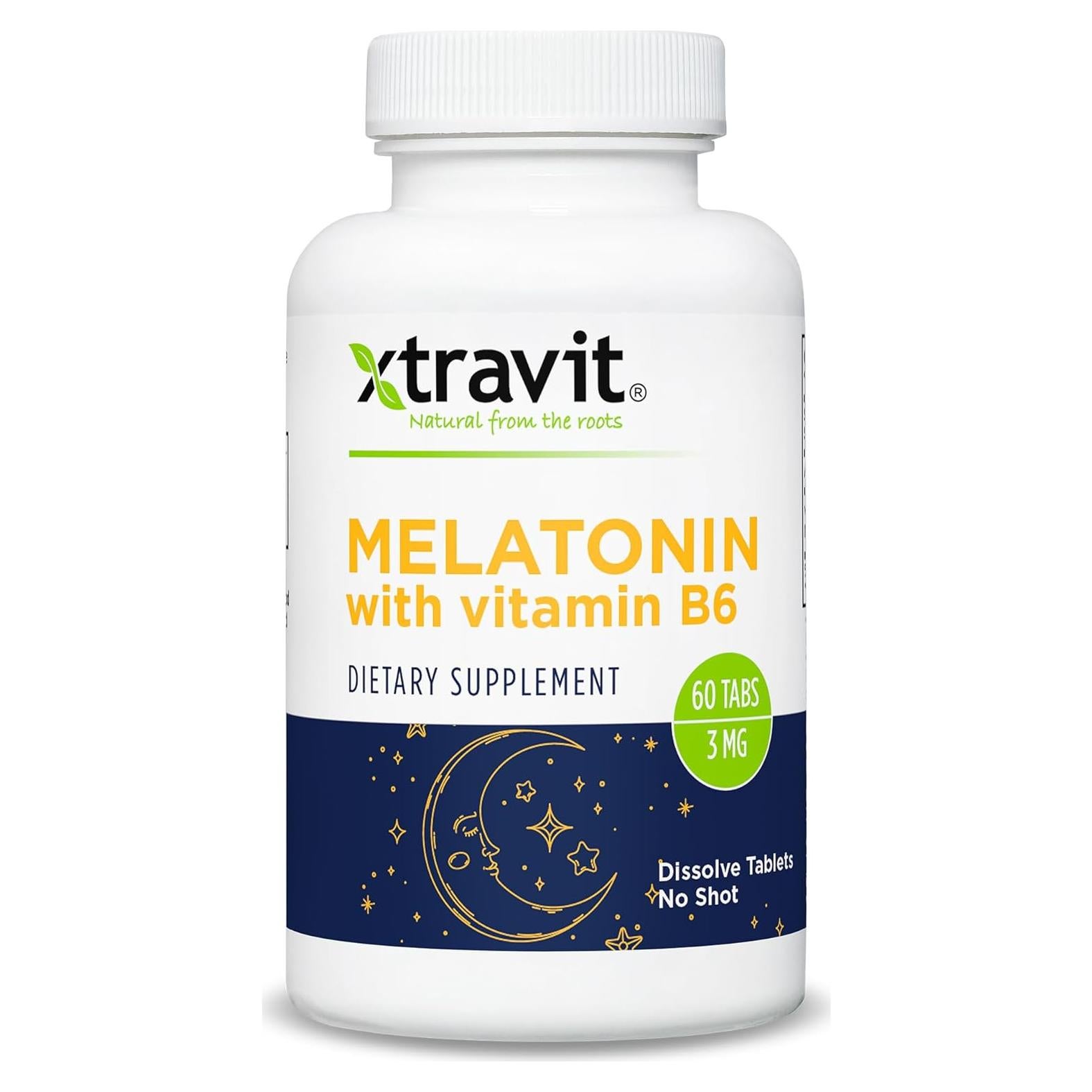 Melatonina Xtravit 20mg + B6 - 60 Cápsulas Veganas para Dormir