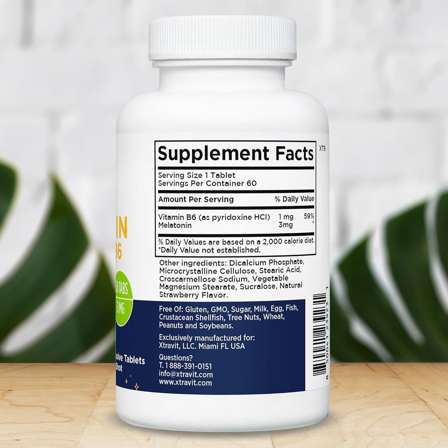 Melatonina Xtravit 20mg + B6 - 60 Cápsulas Veganas para Dormir