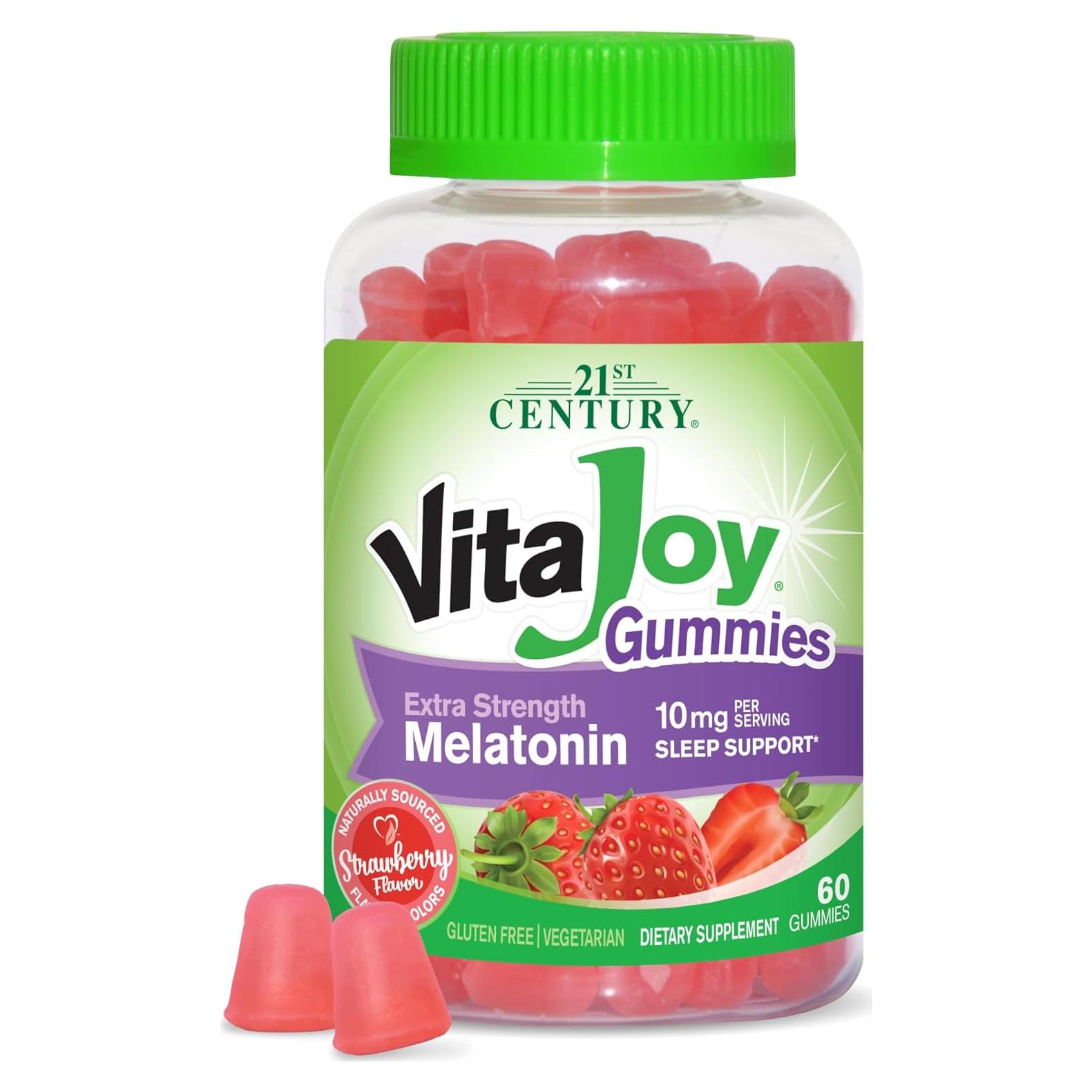 Gomitas de Melatonina Extra Fuerte 21st Century 10 mg Fresa 60 Unidades