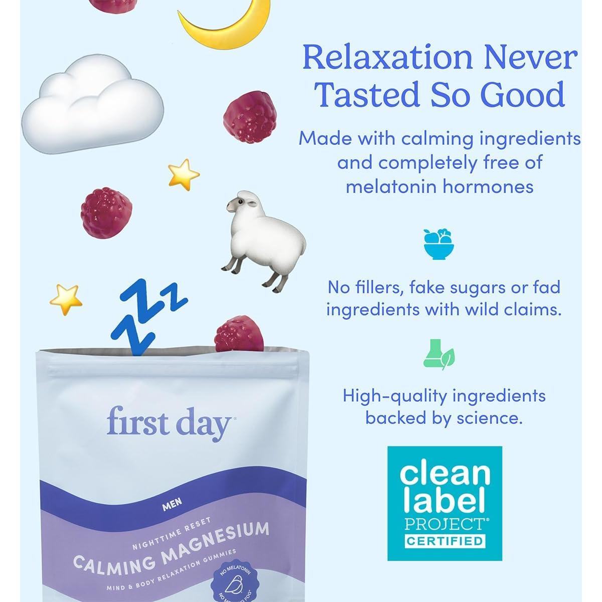 Gomitas de Magnesio Calmantes First Day 60 Unidades - Suplemento Natural