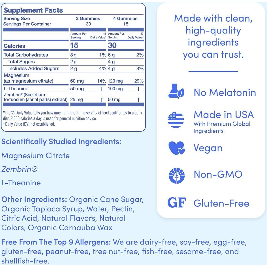 Gomitas de Magnesio Calmantes First Day 60 Unidades - Suplemento Natural