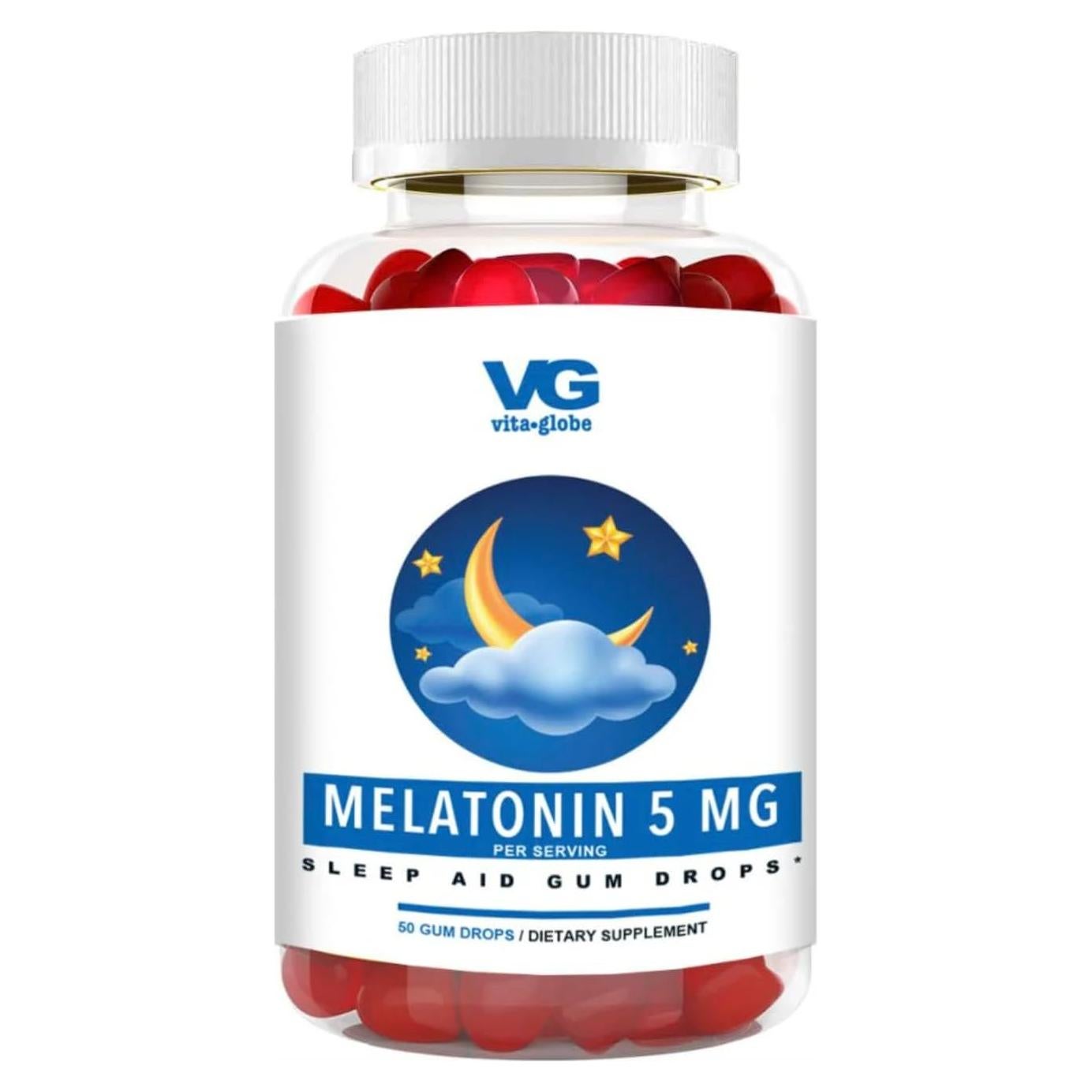 Melatonina 5mg Gummy VitaGlobe - Suplemento Vegano para Dormir
