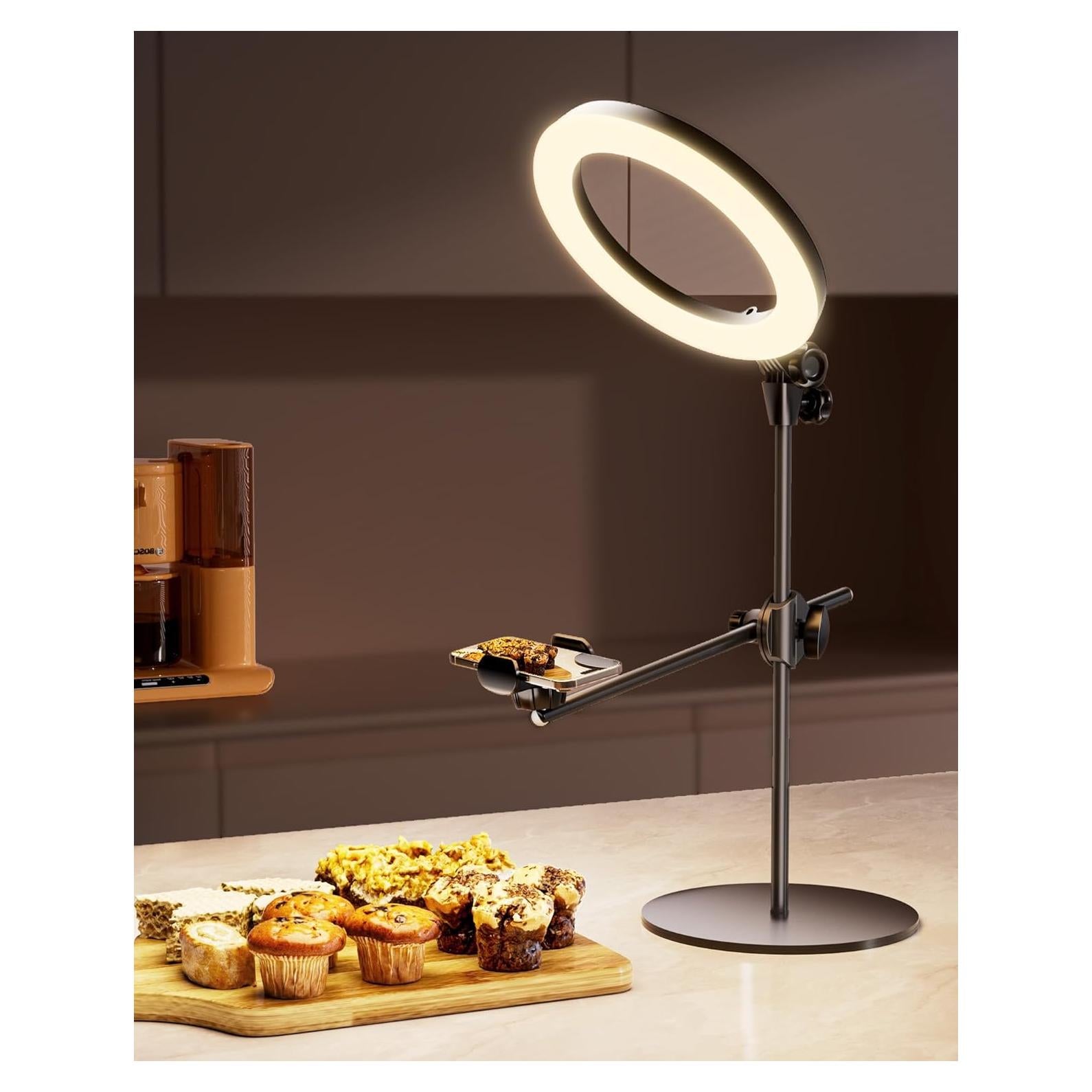 Soporte de cámara con luz anular LUXSURE 26.67 cm