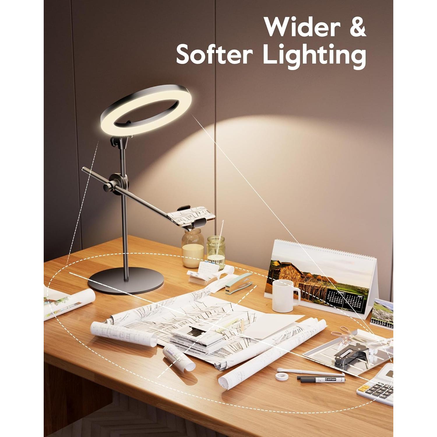 Soporte de cámara con luz anular LUXSURE 26.67 cm