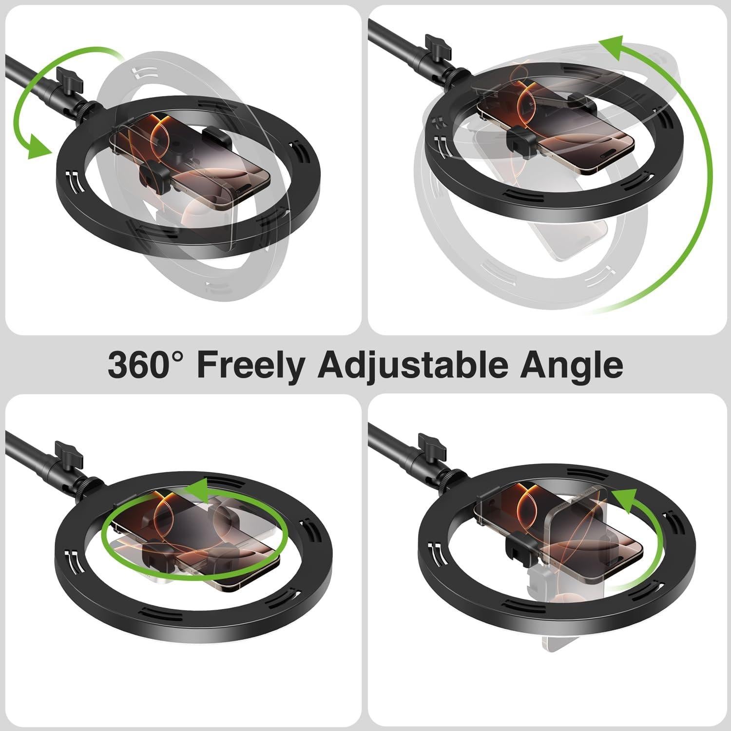 Soporte de Teléfono Overhead Elitehood con Luz Anillo 25.4 cm