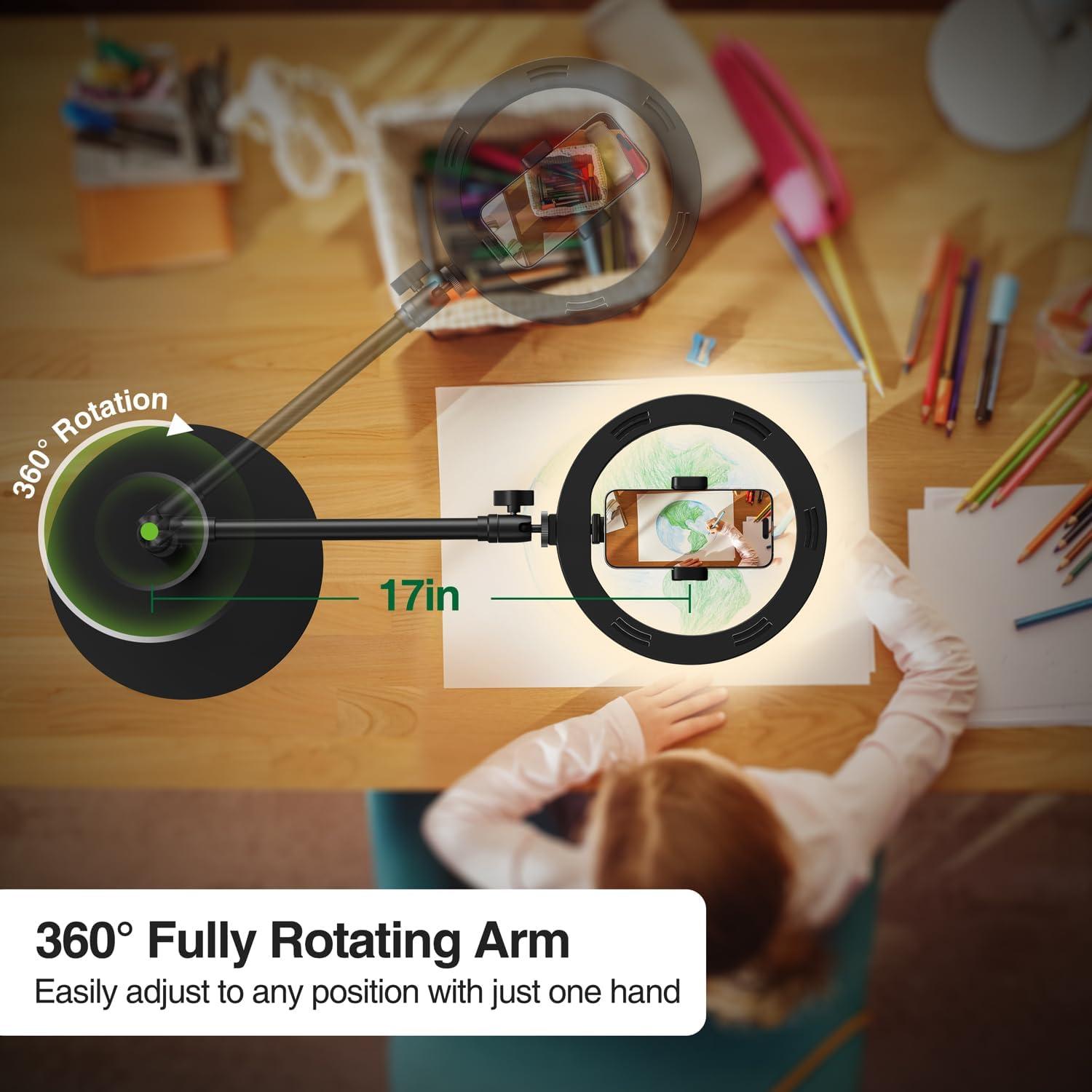 Soporte de Teléfono Overhead Elitehood con Luz Anillo 25.4 cm