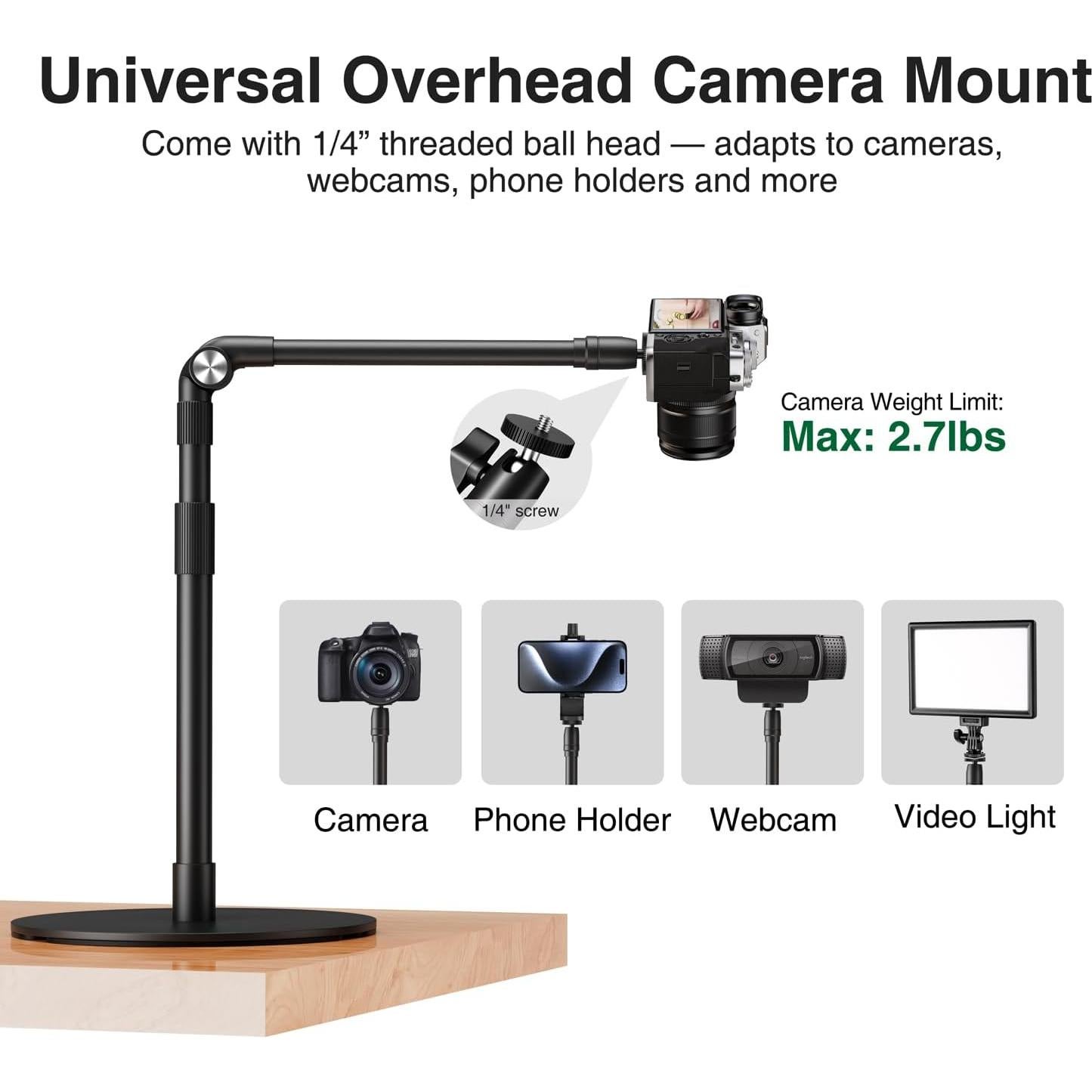 Soporte de Teléfono Overhead Elitehood con Luz Anillo 25.4 cm