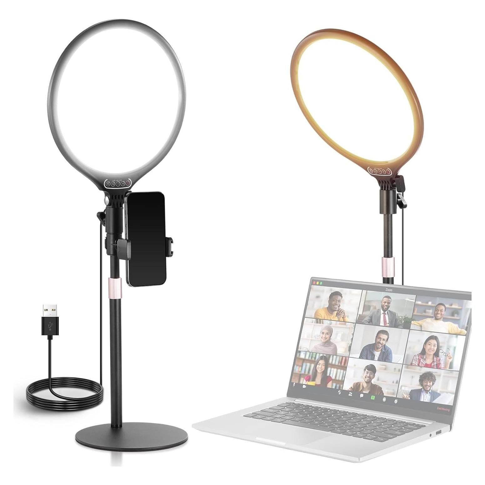 Luz de Anillo LED NEEWER R10 15W 3000-6500K con Soporte