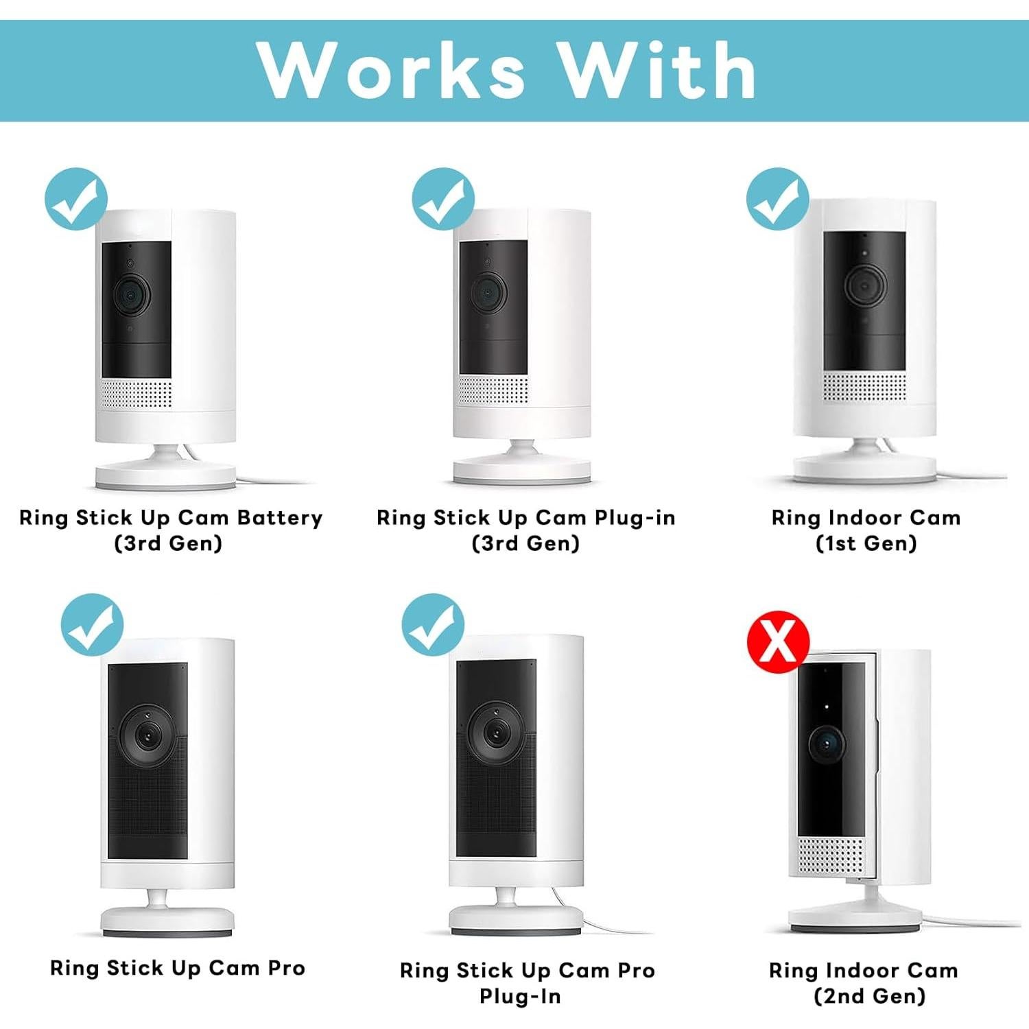 Soportes para Cámara Ring StXjtc - 2 Unidades Ajustables 360°