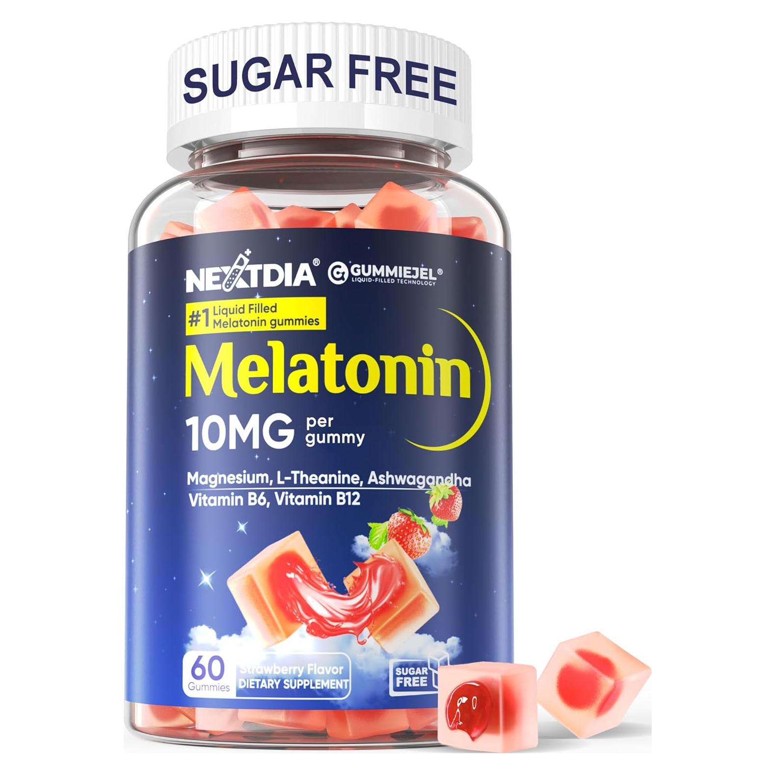 Gomitas de Melatonina Sin Azúcar 10mg Nextdia 60 Unidades