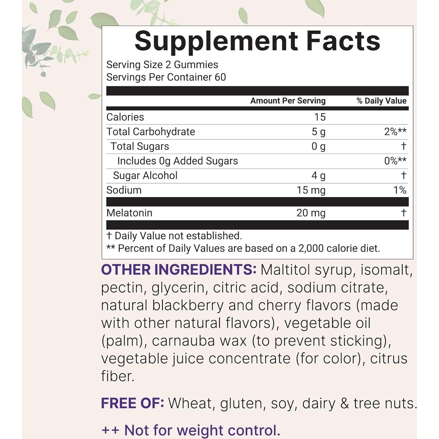 Gominolas de Melatonina Micro Ingredients 20mg 120 Unidades