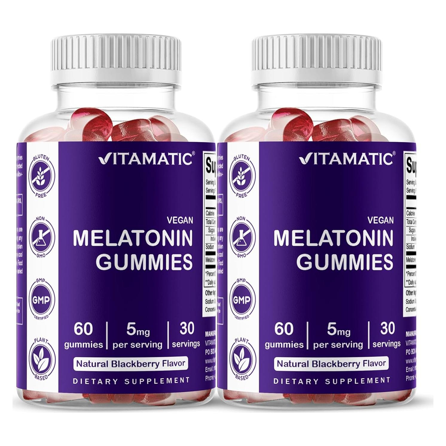 Gomitas de Melatonina Vitamatic - 60 Veganas 5 mg por Porción