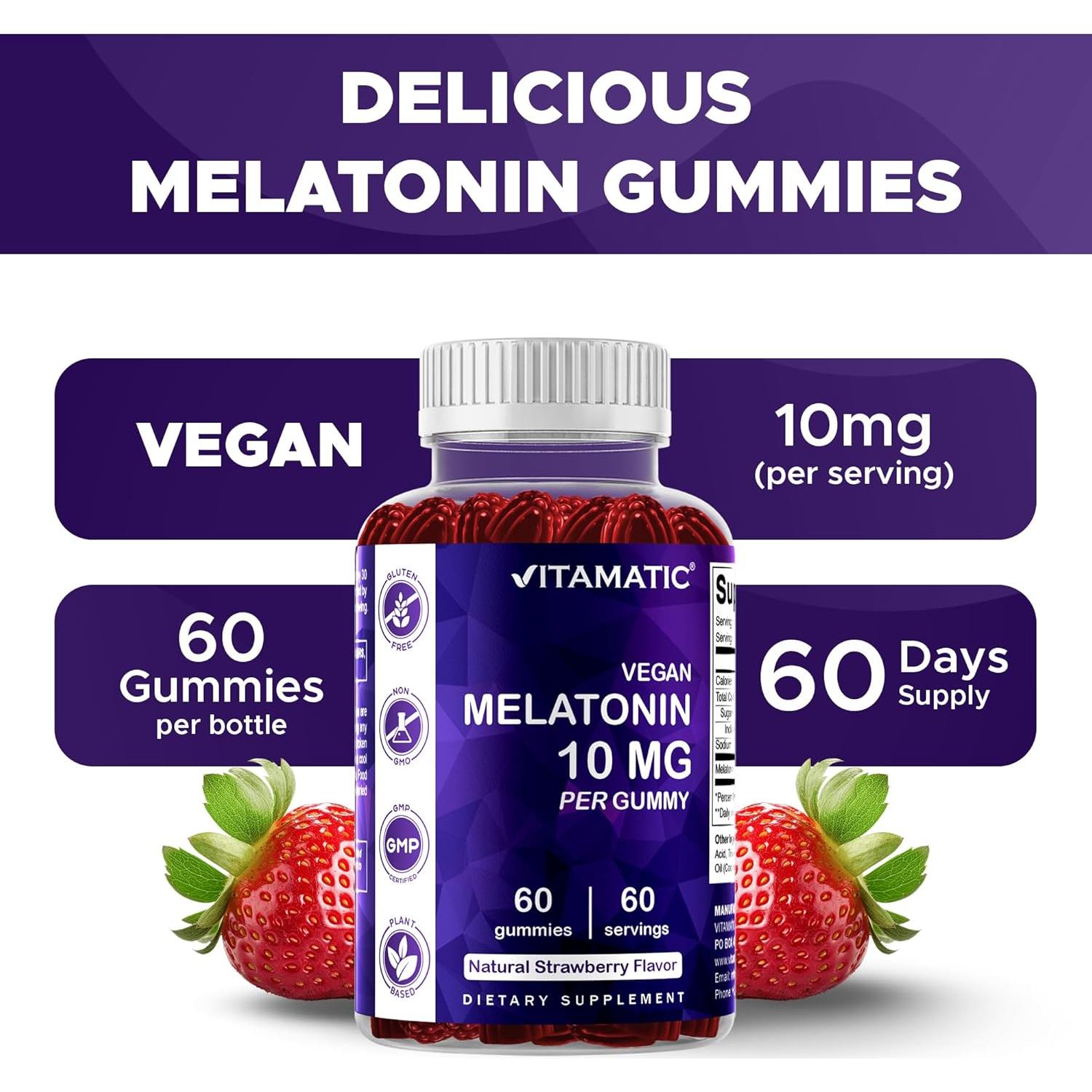 Gominolas de Melatonina Vitamatic 10 mg Veganas - 120 Unidades