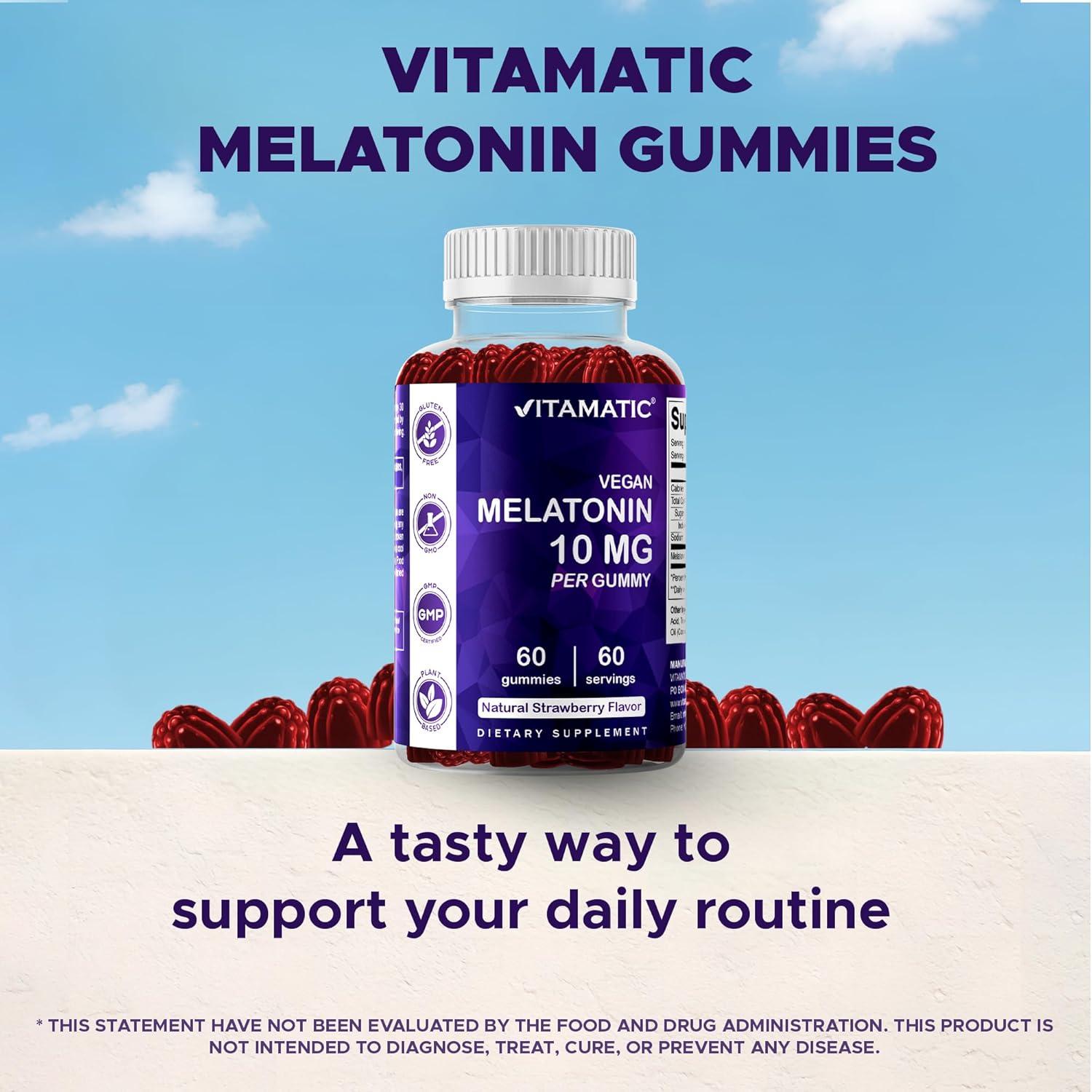 Gominolas de Melatonina Vitamatic 10 mg Veganas - 120 Unidades