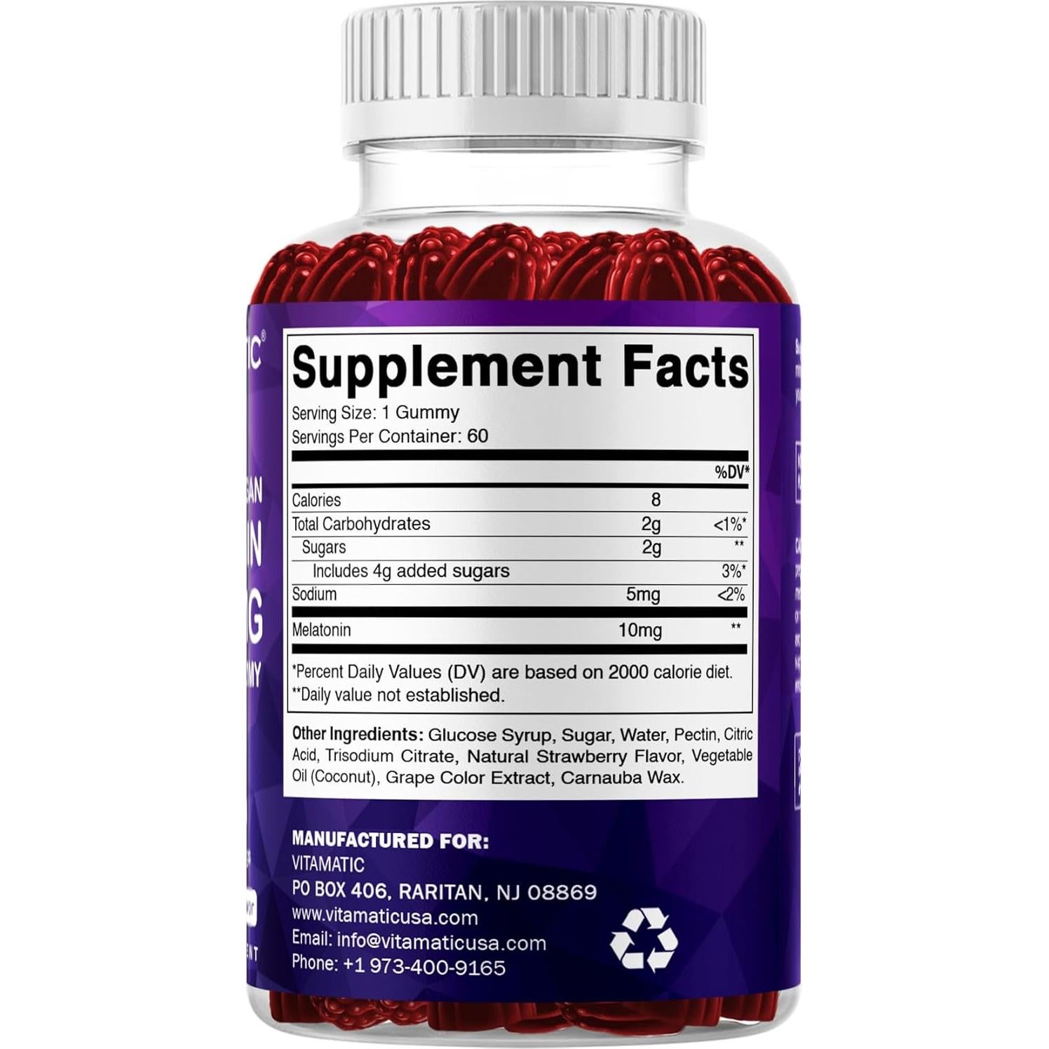 Gominolas de Melatonina Vitamatic 10 mg Veganas - 120 Unidades