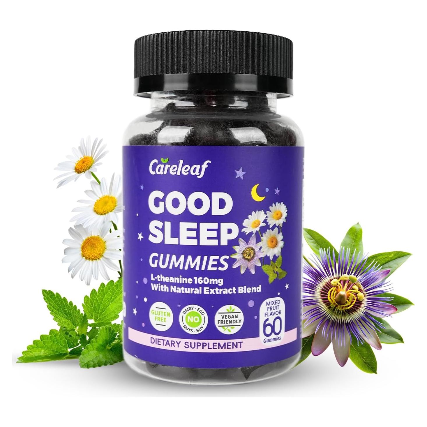 Gomitas para Dormir Veganas Careleaf con L-Theanine y Magnesio