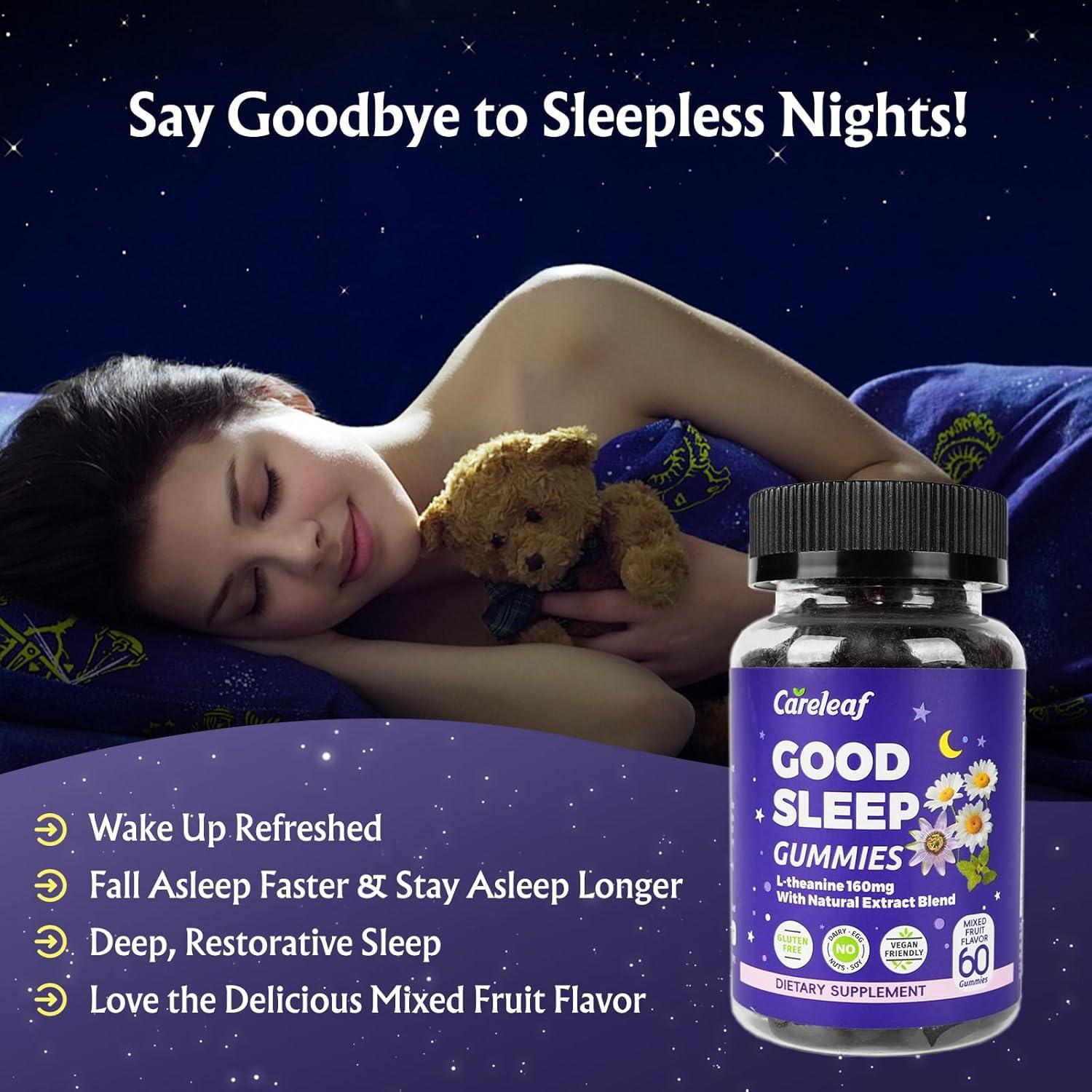 Gomitas para Dormir Veganas Careleaf con L-Theanine y Magnesio