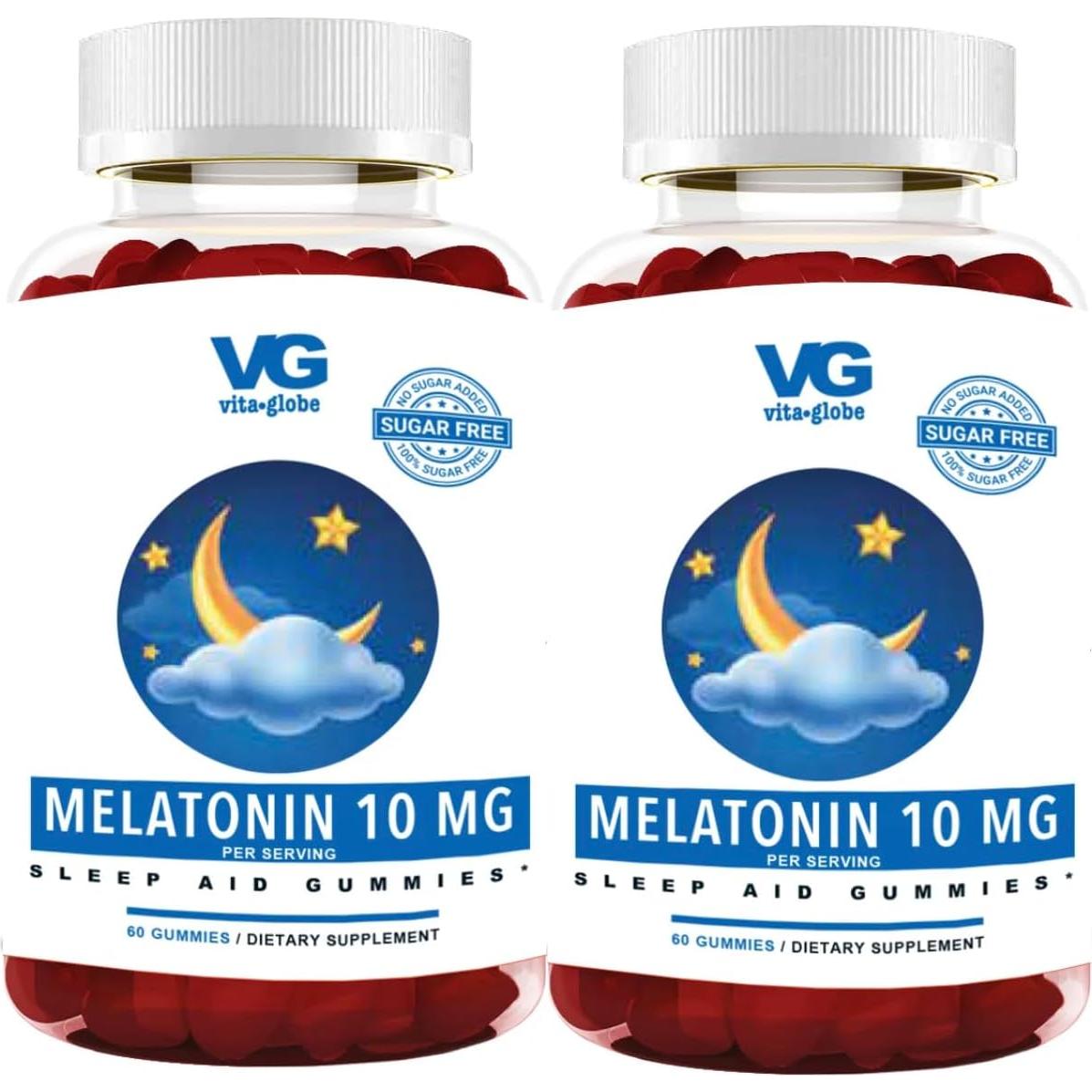 Melatonina 10 mg Gummy VitaGlobe Sin Azúcar 100 Unidades