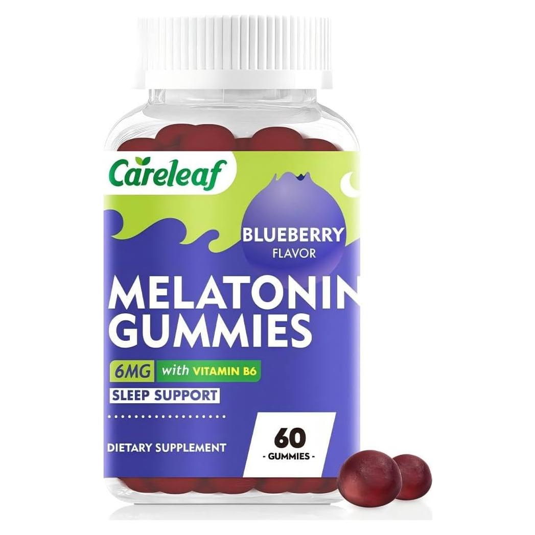 Gomitas de Melatonina Careleaf 6mg con Vitamina B6 Sabor Arándano