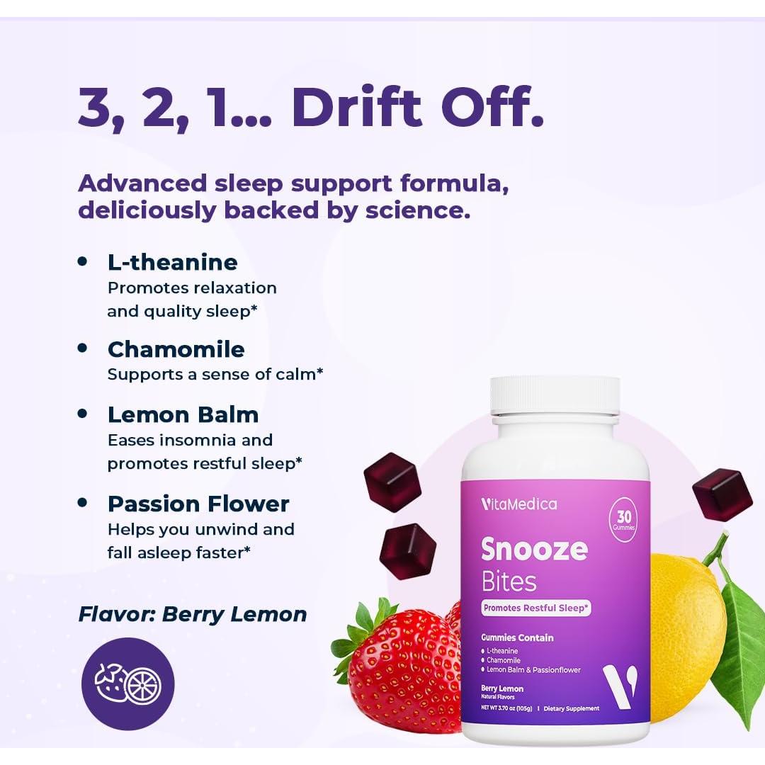 Gominolas para Dormir VitaMedica Snooze - 30 Unidades - Sin Melatonina