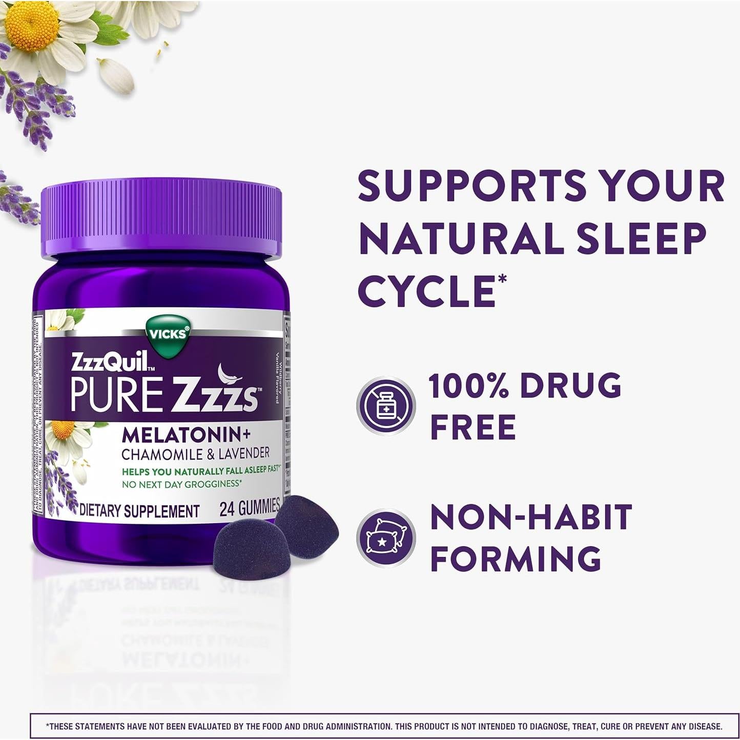 Gominolas de Melatonina ZzzQuil PURE Zzzs 2mg - 24 Unidades