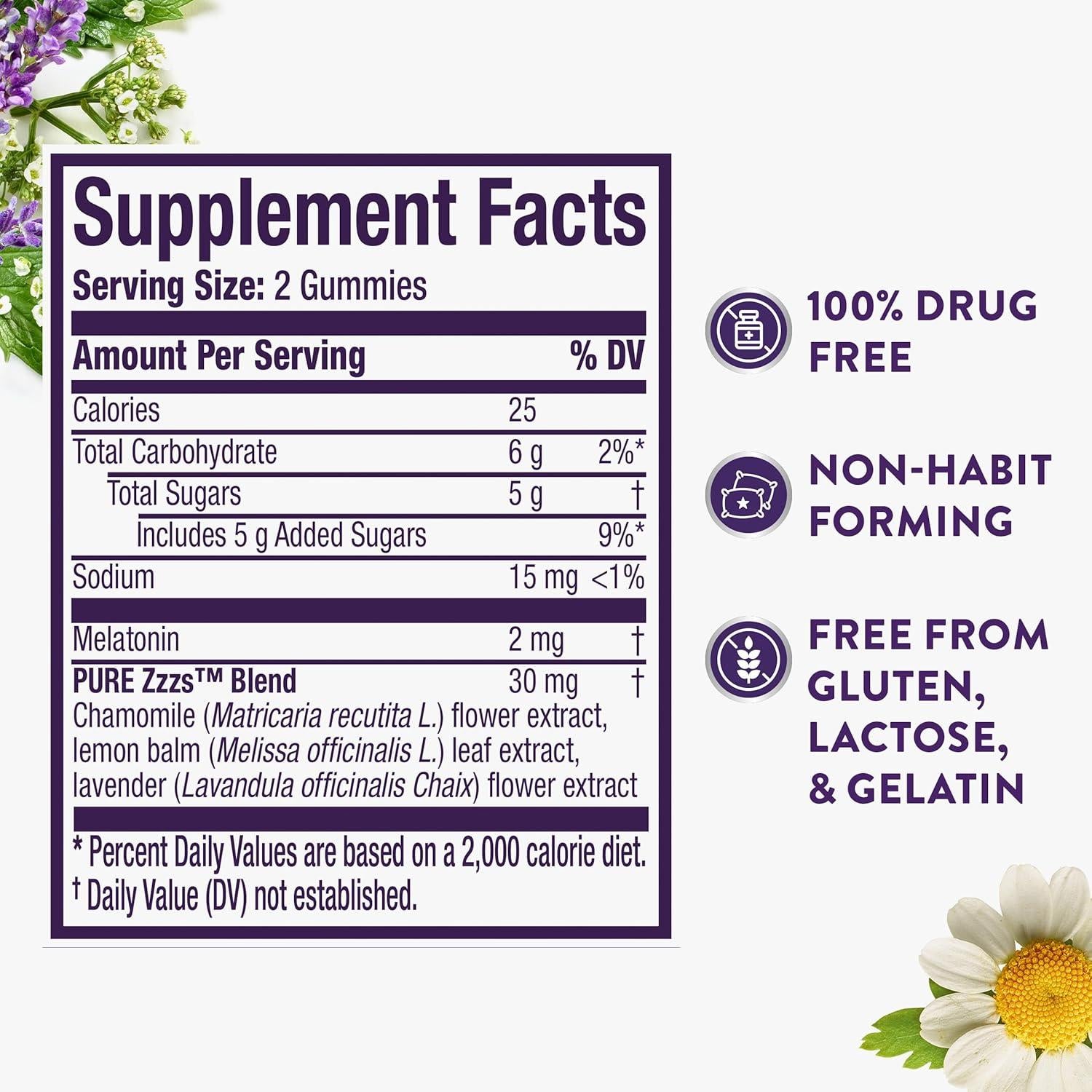 Gominolas de Melatonina ZzzQuil PURE Zzzs 2mg - 24 Unidades