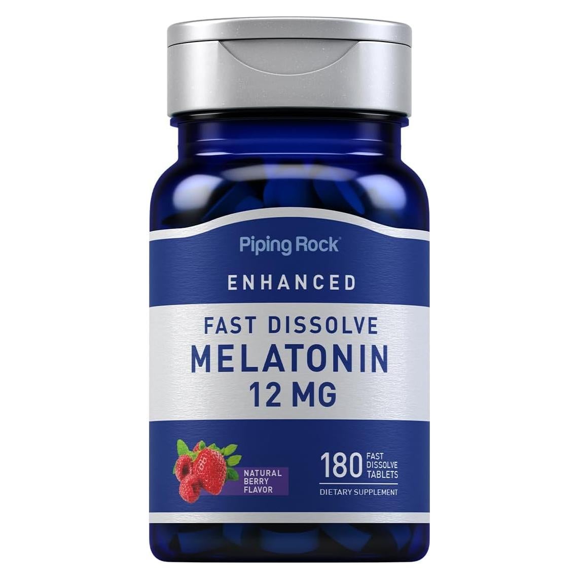 Melatonina 12 mg Piping Rock 180 Tabletas Rápidas Sin OGM