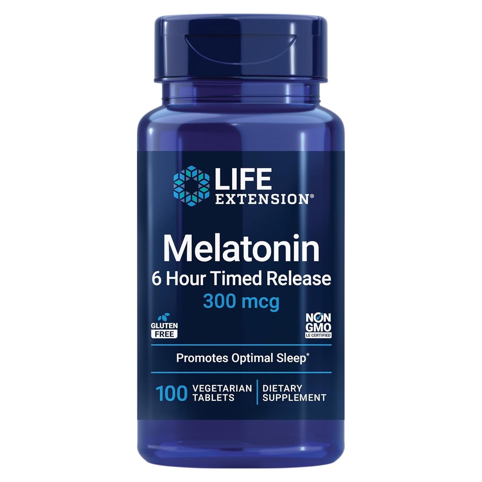 Suplemento DHEA 25mg + Melatonina 300mcg Life Extension - 100 Cápsulas
