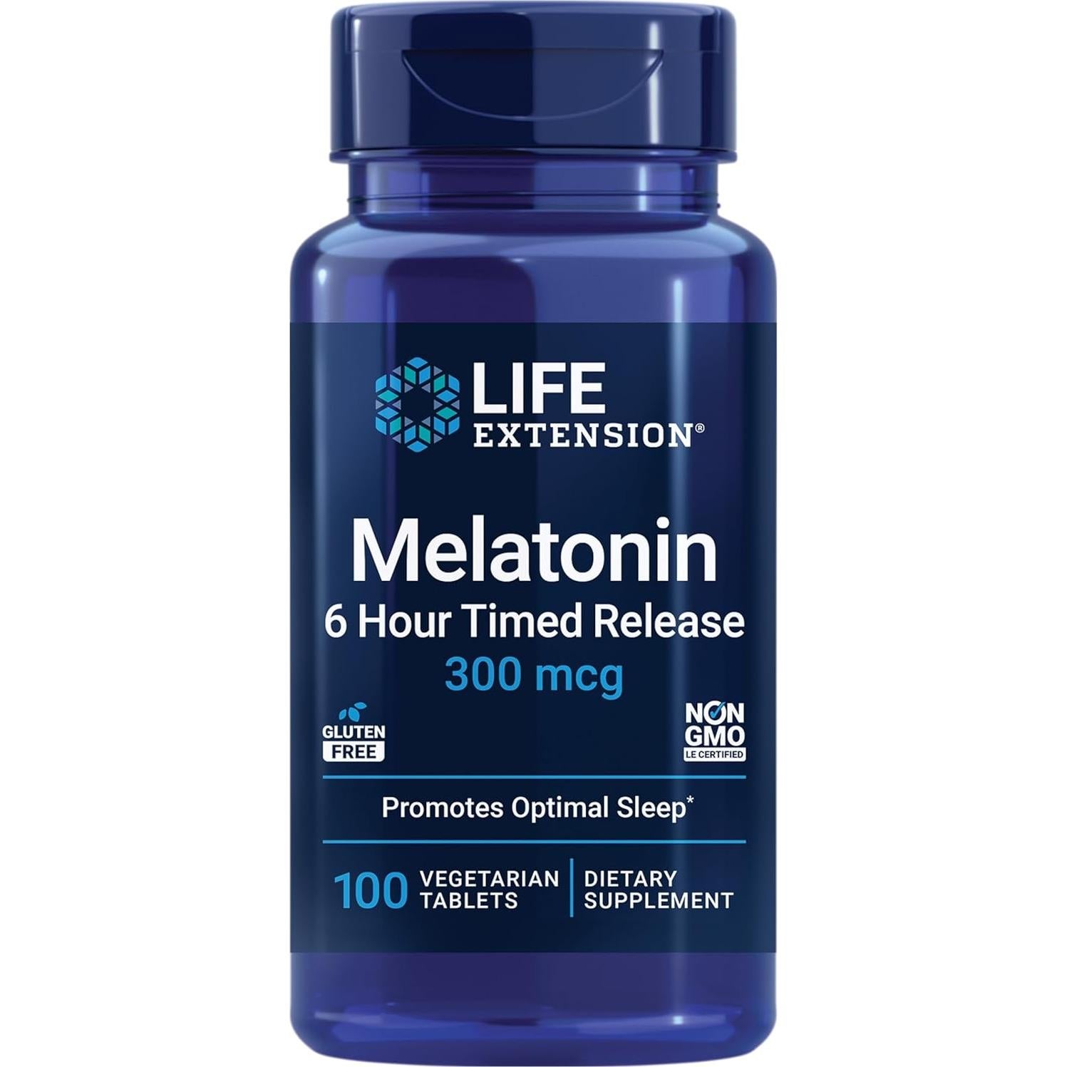 Suplemento DHEA 25mg + Melatonina 300mcg Life Extension - 100 Cápsulas