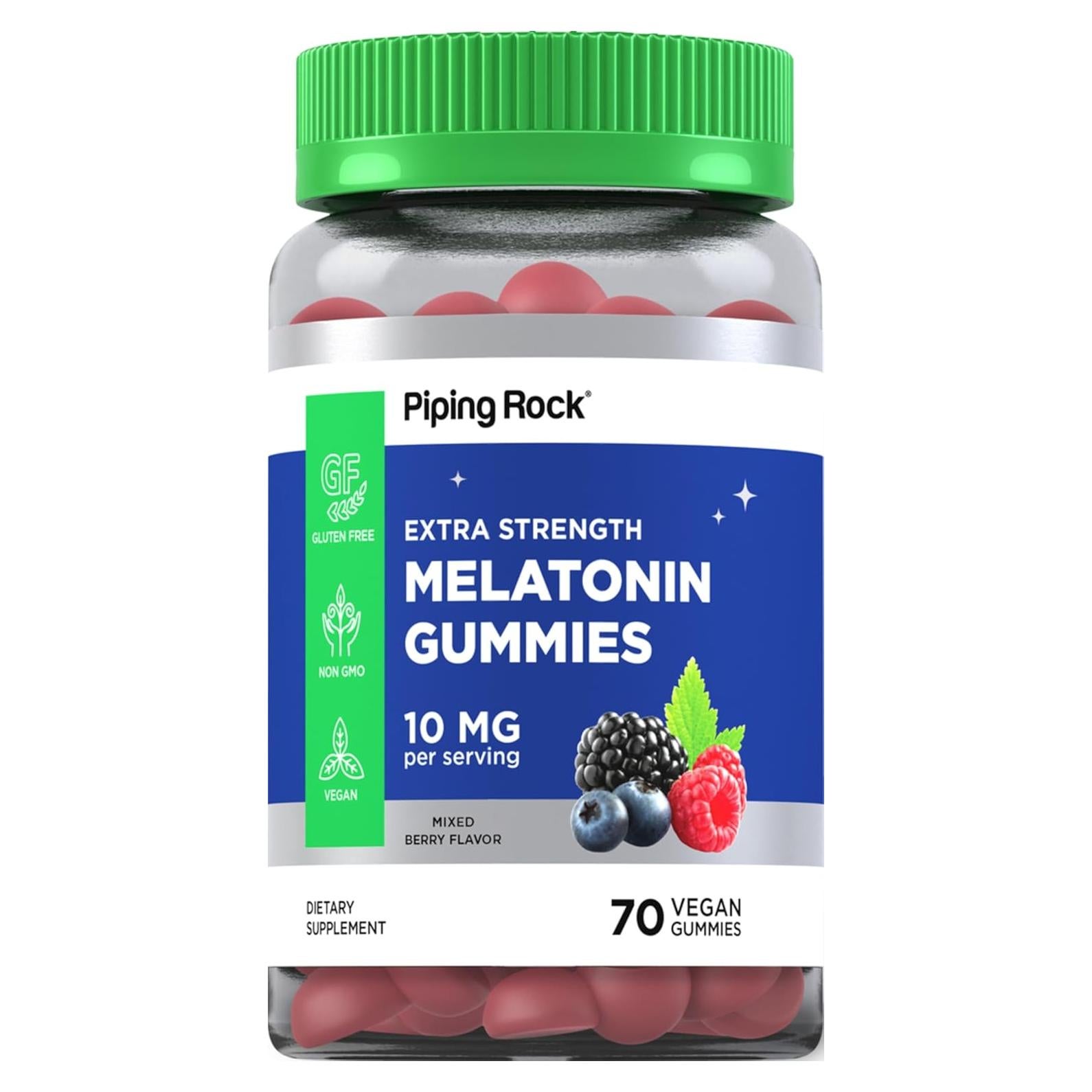 Gomitas de Melatonina Piping Rock 10mg - 70 Veganas Sabor Baya