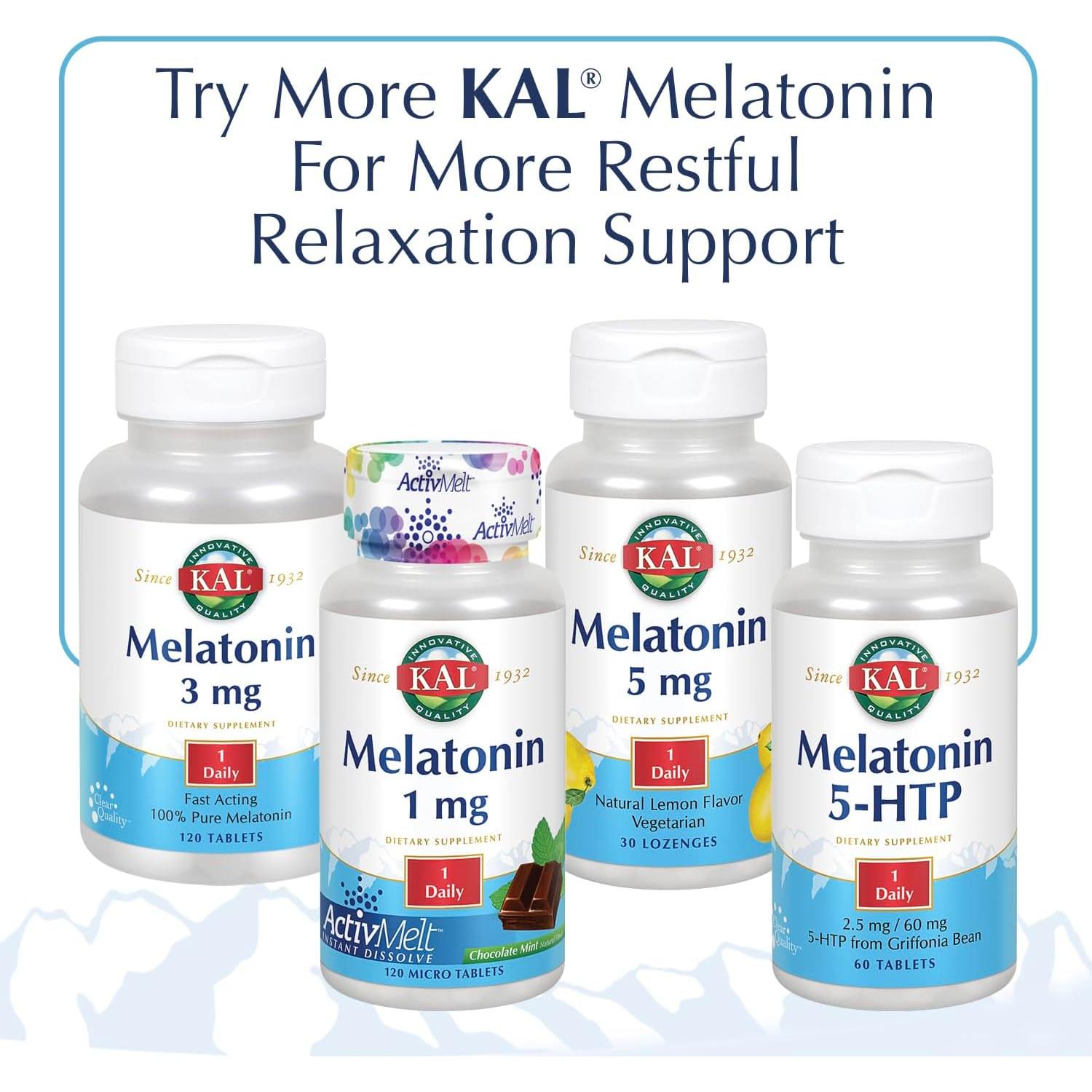 KAL Melatonina 5mg Suplemento para Dormir 90 Tabletas