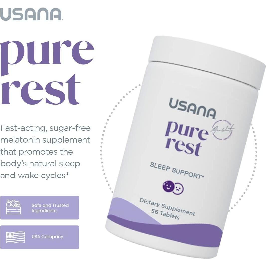 Suplemento de Melatonina USANA Pure Rest 56 Tabletas Sin Azúcar