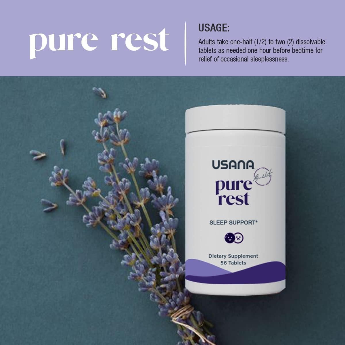 Suplemento de Melatonina USANA Pure Rest 56 Tabletas Sin Azúcar