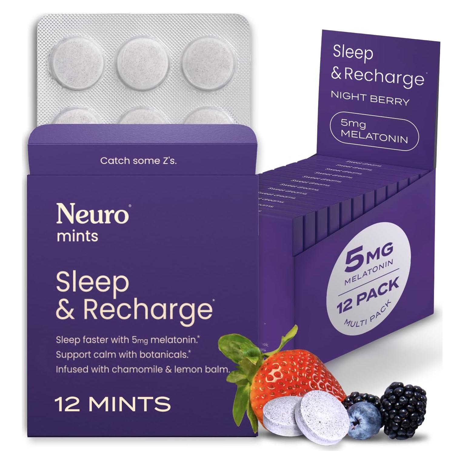 Neuro Melatonina 5mg Mentas Sin Azúcar 144 Piezas - Suplemento para Dormir
