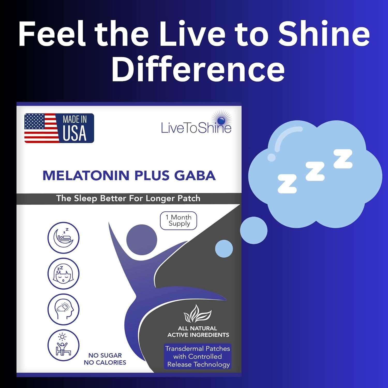 Parches de Melatonina Live To Shine - 30 Parches para Dormir