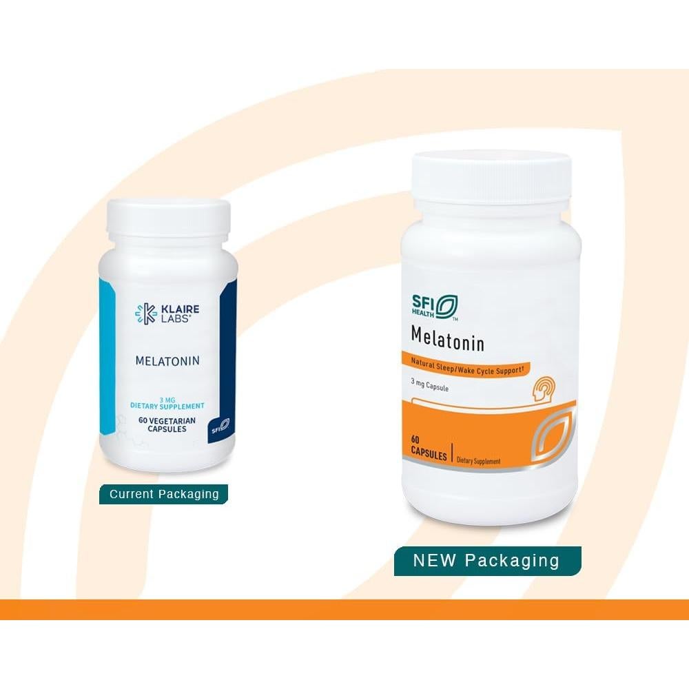 Melatonina 3 mg Klaire Labs - 60 Cápsulas Vegetarianas
