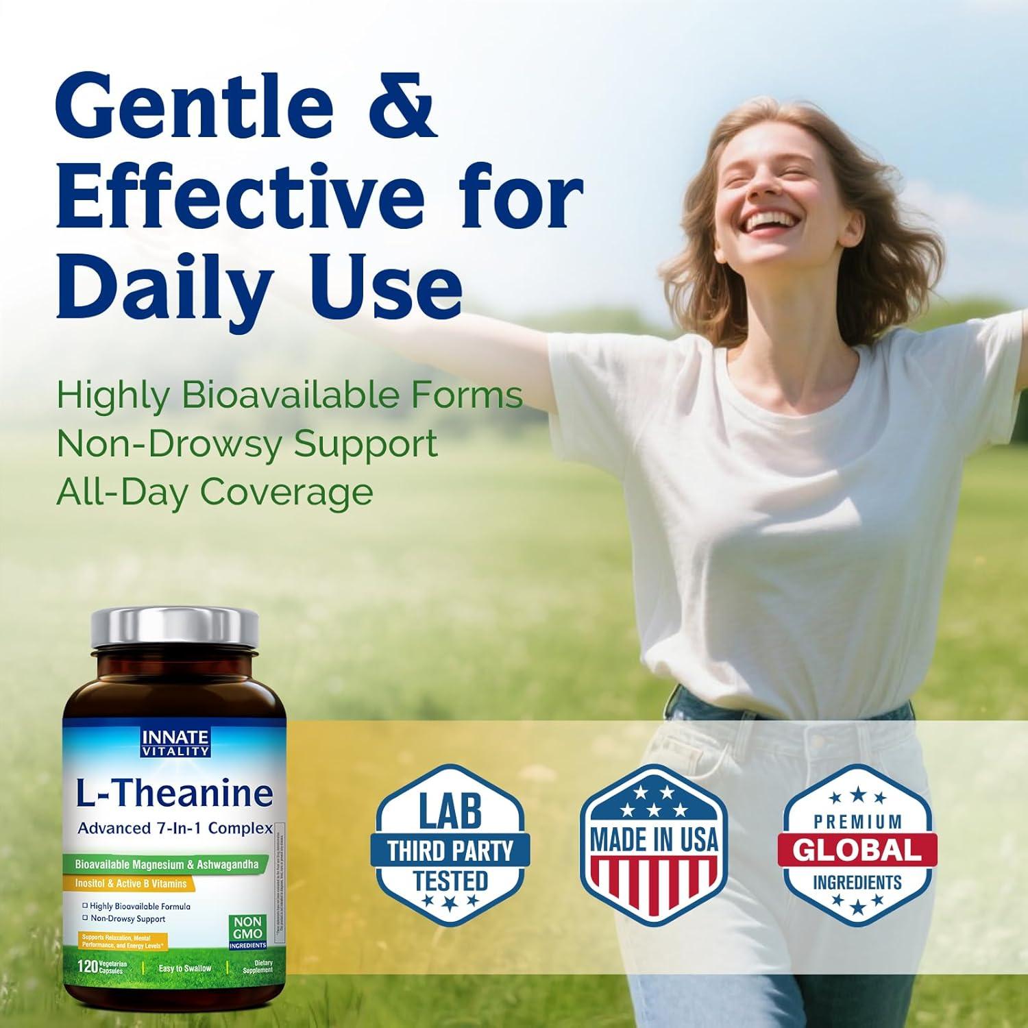 Suplemento L-Teanina Innate Vitality 200 mg 120 Cápsulas