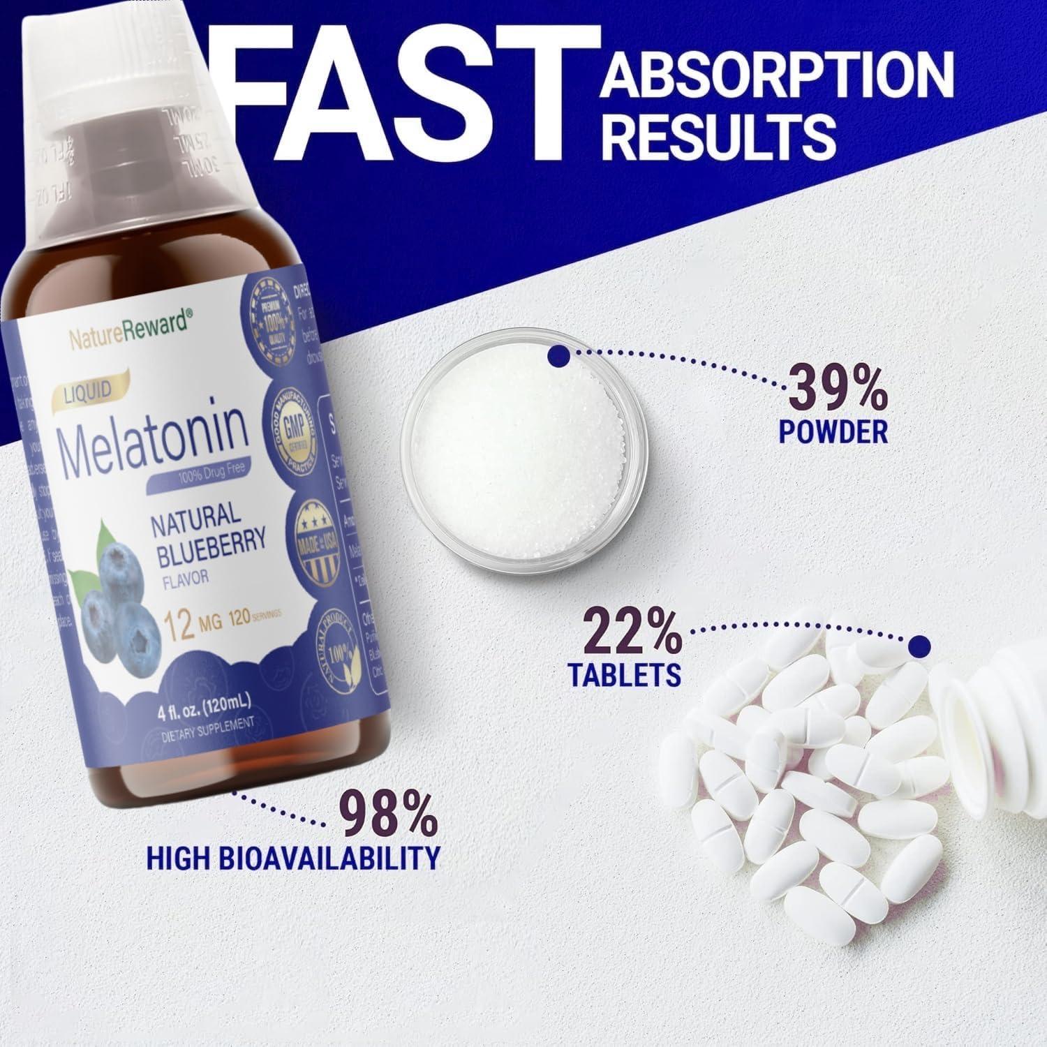 Melatonina líquida 12mg NatureReward 118ml Sabor Arándano