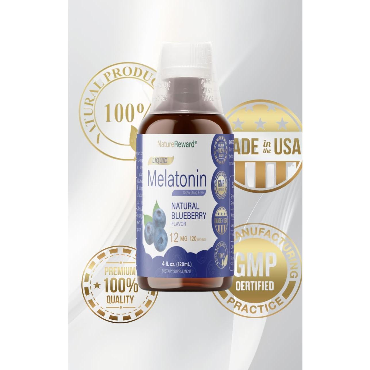 Melatonina líquida 12mg NatureReward 118ml Sabor Arándano