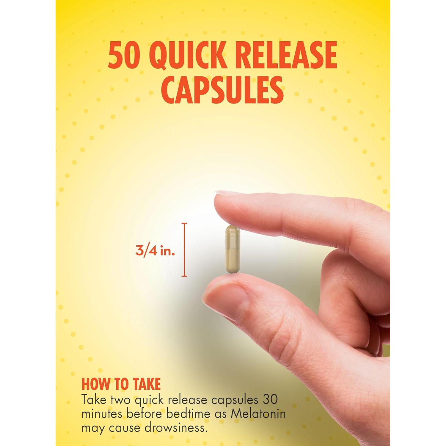 Melatonina 10mg con Ashwagandha Sundance | 50 Cápsulas