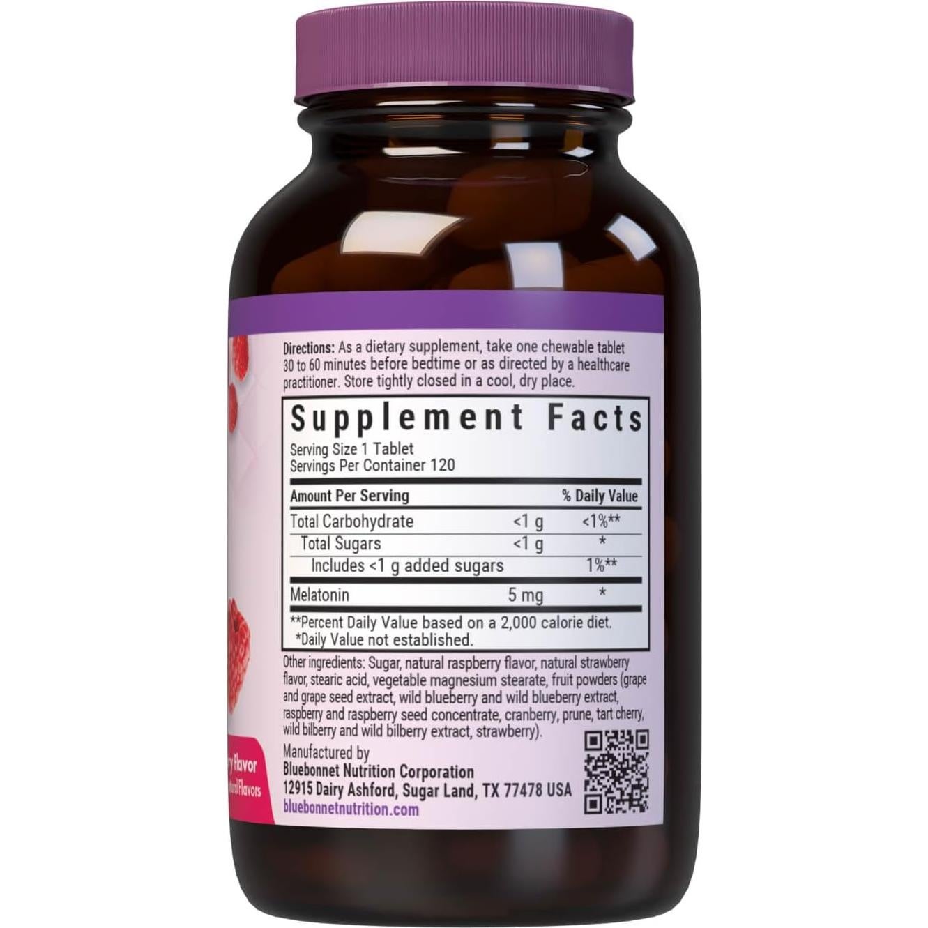 Melatonina EarthSweet Bluebonnet 5 mg 120 tabletas masticables