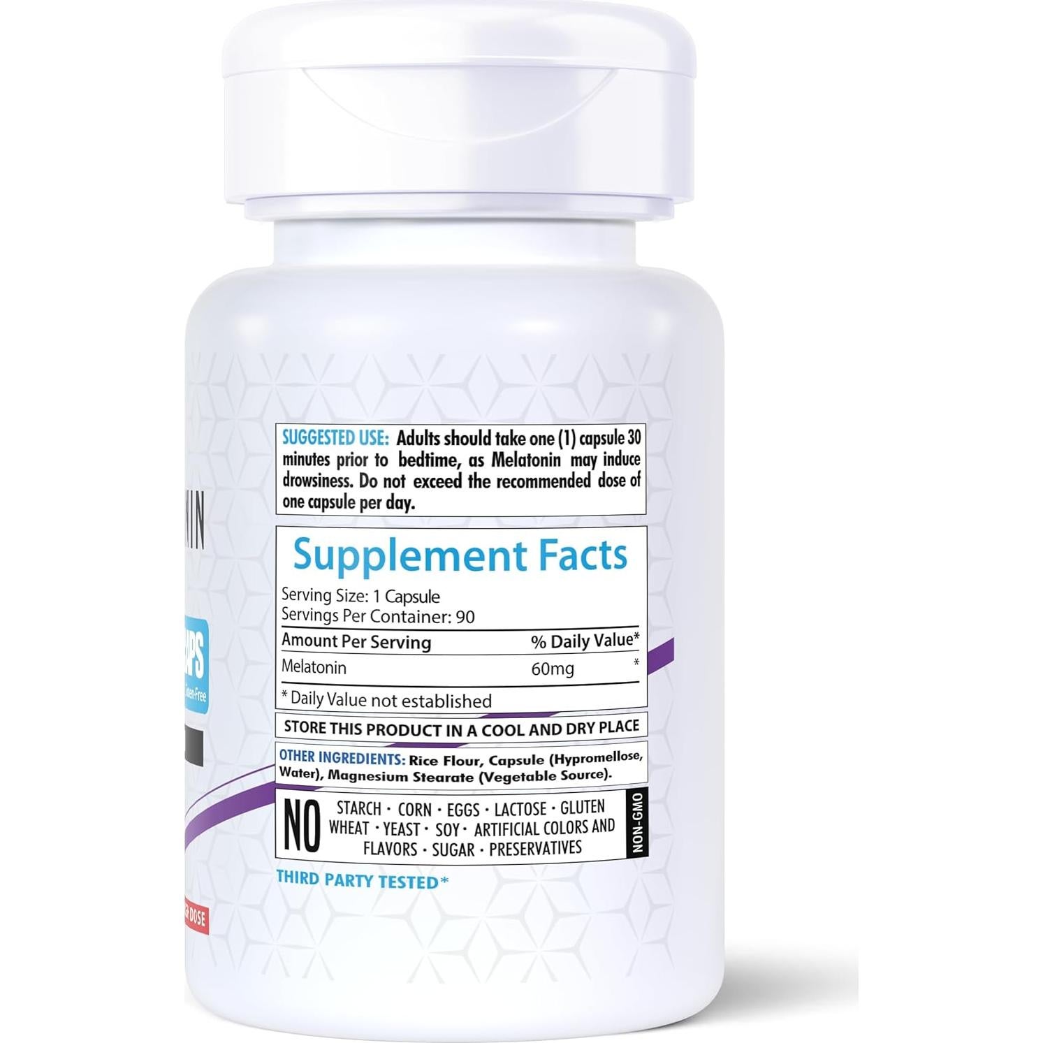 Melatonina 60mg HealthFare 90 Tabletas Vegetariana Sin OGM