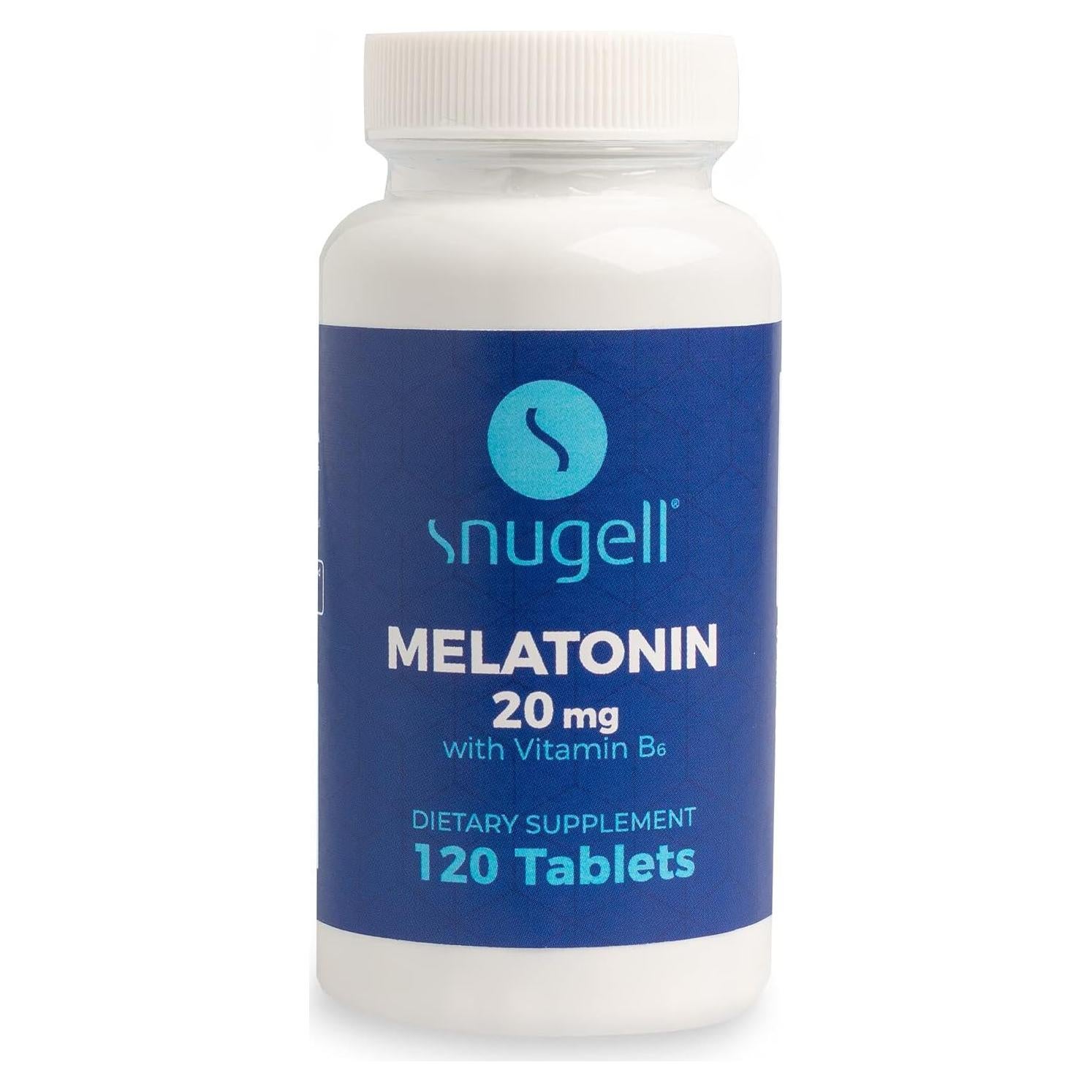 Melatonina 20 mg Snugell con Vitamina B6 - 120 Tabletas Rápidas