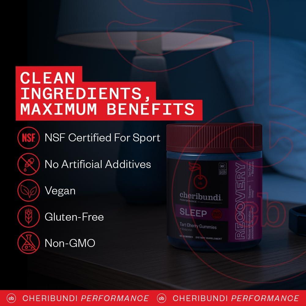 Gomitas para Dormir Cheribundi 60 Conteo - Cereza Ácida, Veganas