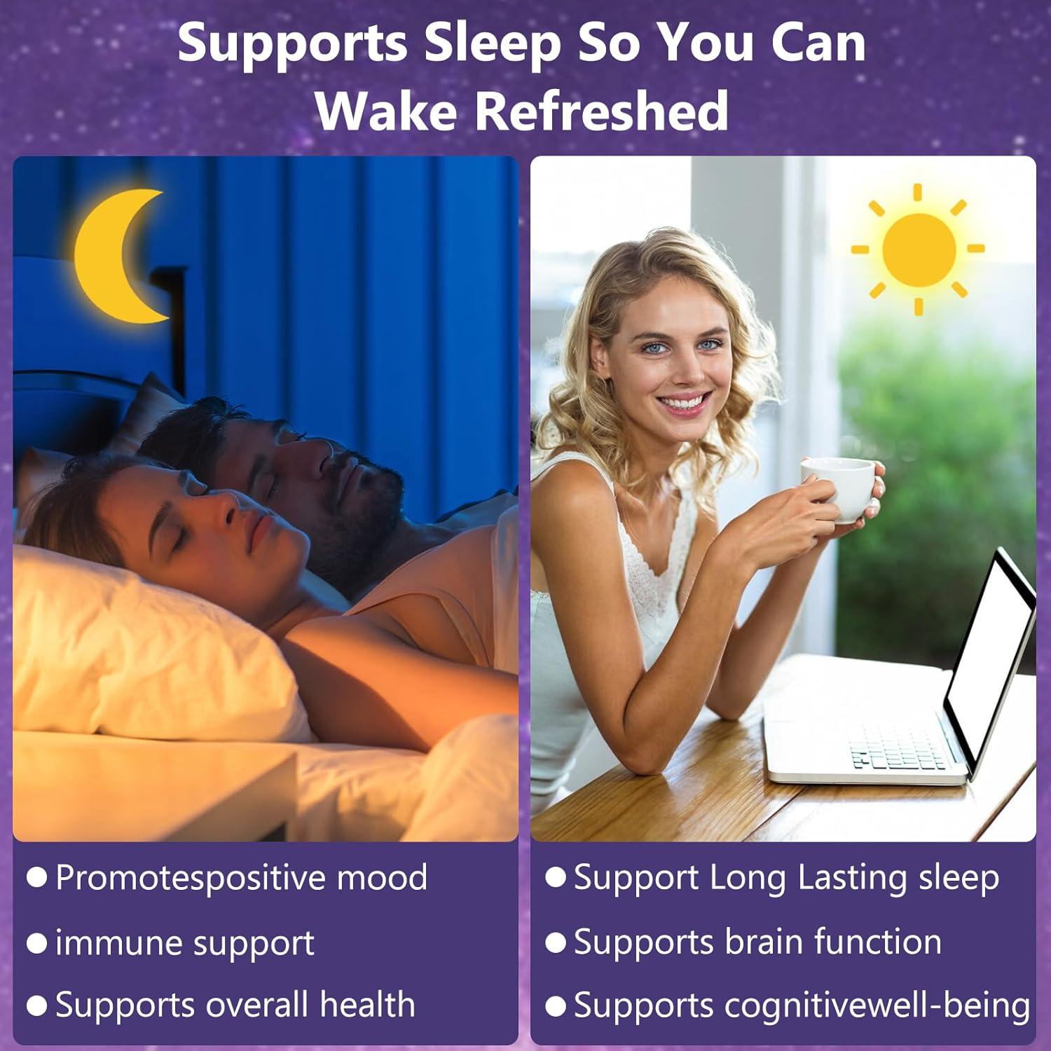 Suplemento de Melatonina 10mg OMOGS con L-Theanina y Vitamina B